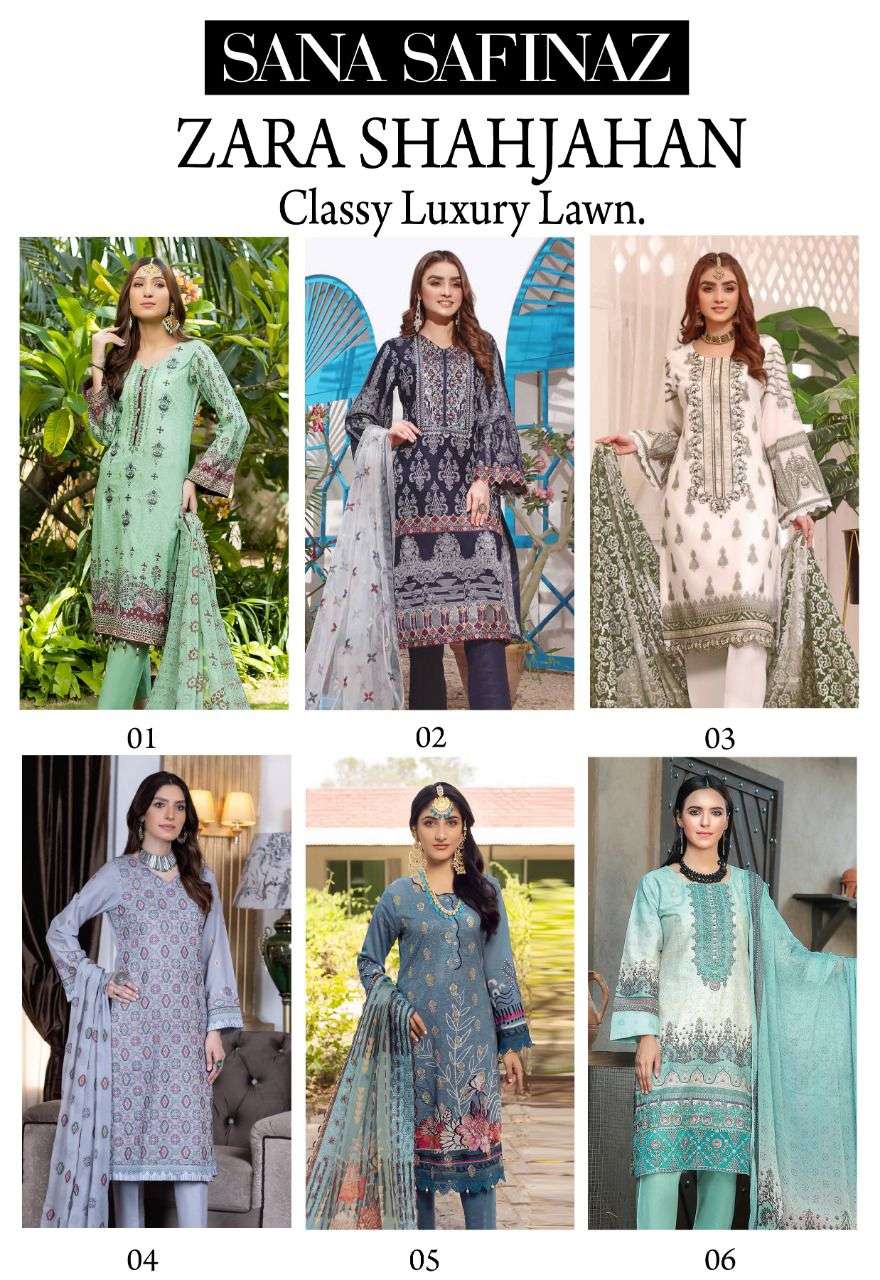 ZARA SHAHJAHAN BY SANA SAFINAZ 01 TO 06 SERIES BEAUTIFUL PAKISTANI SUITS STYLISH COLORFUL FANCY CASUAL WEAR & ETHNIC WEAR PURE LAWN DRESSES AT WHOLESALE PRICE