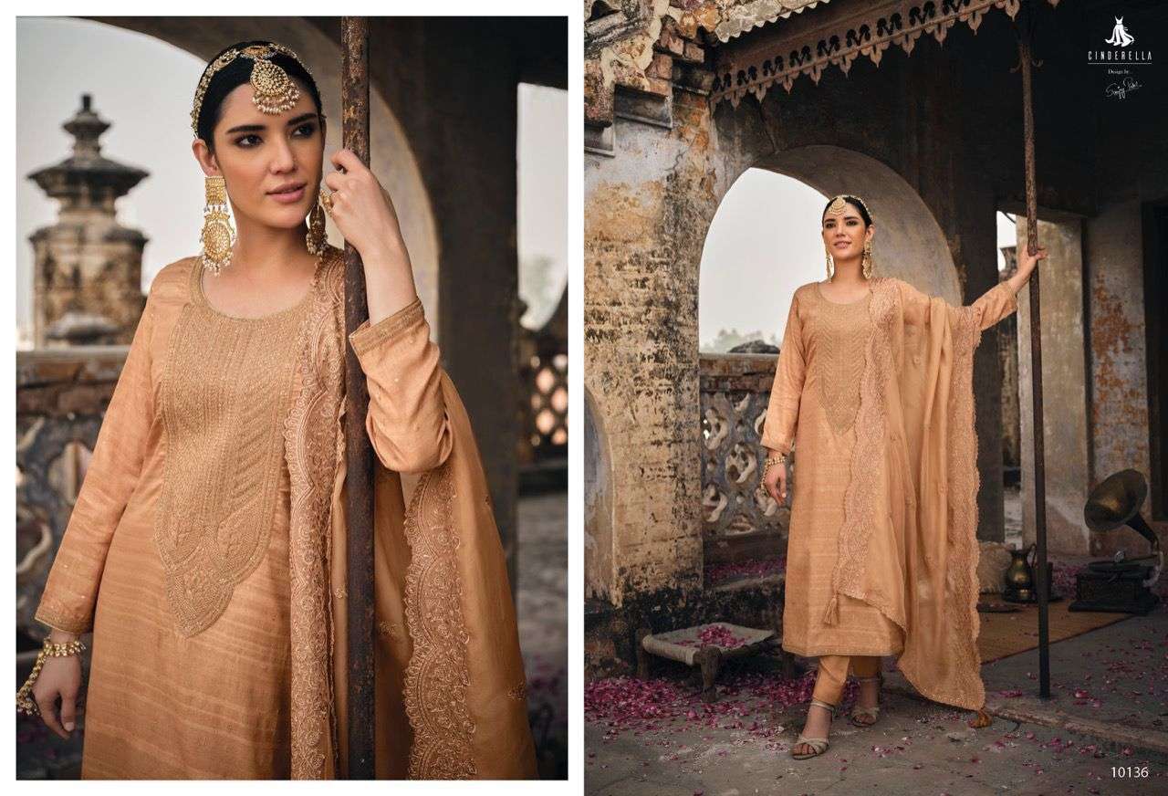 ETERNITY BY CINDERELLA 10133 TO 10138 SERIES BEAUTIFUL SUITS COLORFUL STYLISH FANCY CASUAL WEAR & ETHNIC WEAR PURE TUSSAR SILK DRESSES AT WHOLESALE PRICE