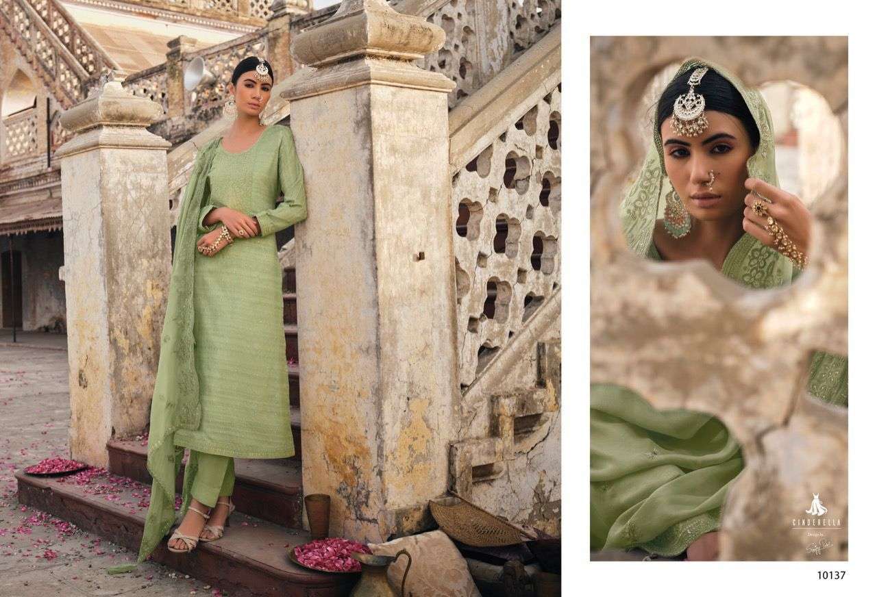 ETERNITY BY CINDERELLA 10133 TO 10138 SERIES BEAUTIFUL SUITS COLORFUL STYLISH FANCY CASUAL WEAR & ETHNIC WEAR PURE TUSSAR SILK DRESSES AT WHOLESALE PRICE
