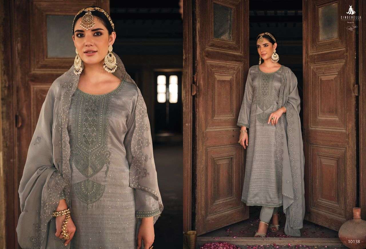 ETERNITY BY CINDERELLA 10133 TO 10138 SERIES BEAUTIFUL SUITS COLORFUL STYLISH FANCY CASUAL WEAR & ETHNIC WEAR PURE TUSSAR SILK DRESSES AT WHOLESALE PRICE