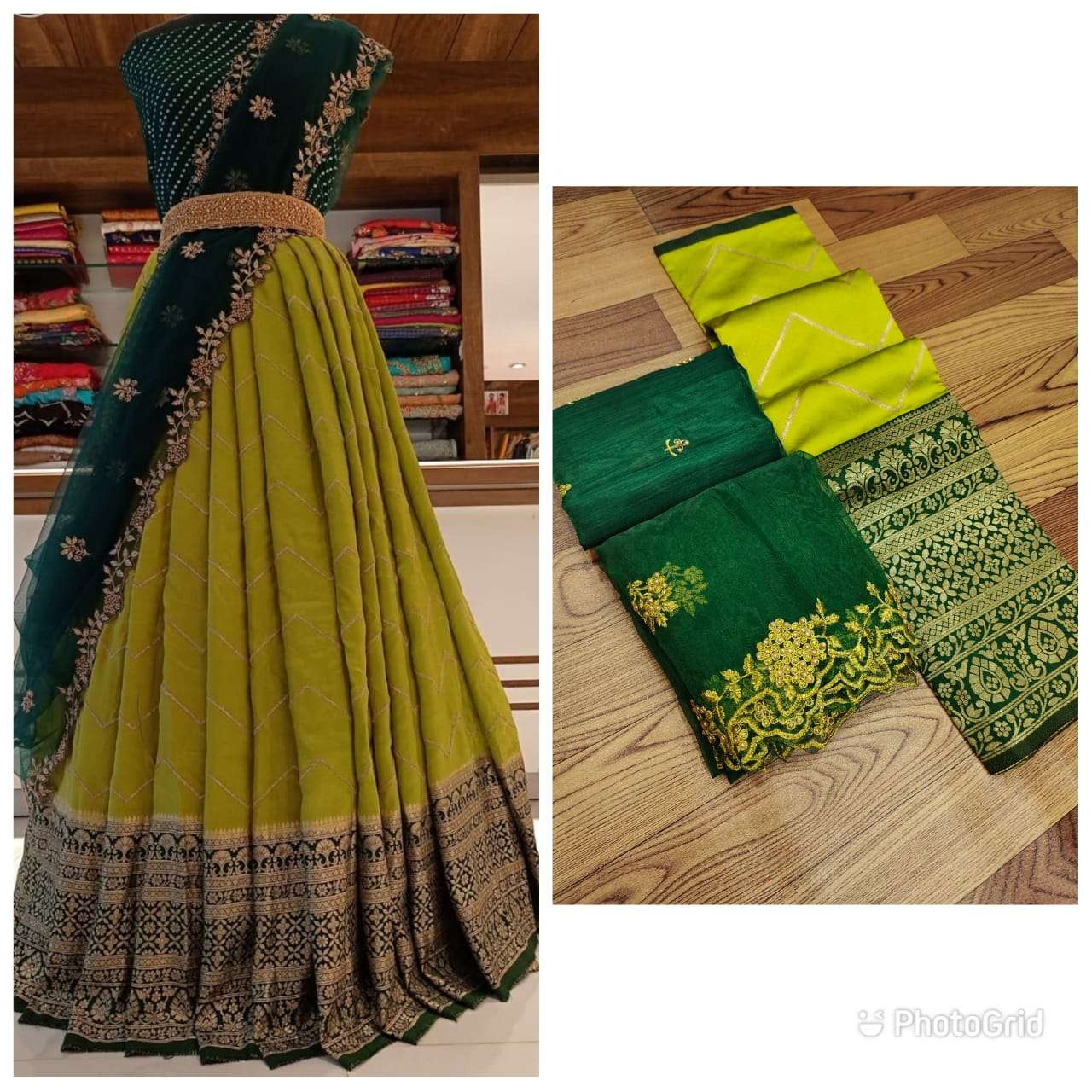 PVR-ZARNA BY FASHID WHOLESALE 01 TO 03 SERIES DESIGNER BEAUTIFUL NAVRATRI COLLECTION OCCASIONAL WEAR & PARTY WEAR KANJIVARAM SILK LEHENGAS AT WHOLESALE PRICE
