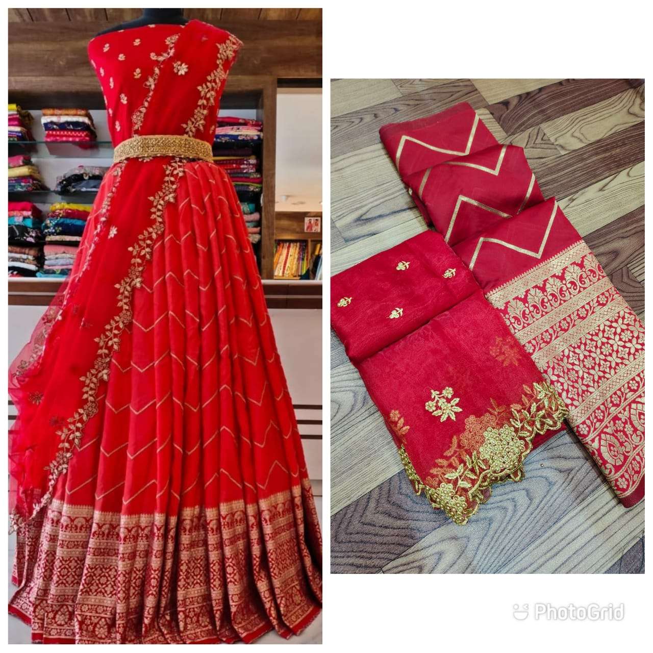 PVR-ZARNA BY FASHID WHOLESALE 01 TO 03 SERIES DESIGNER BEAUTIFUL NAVRATRI COLLECTION OCCASIONAL WEAR & PARTY WEAR KANJIVARAM SILK LEHENGAS AT WHOLESALE PRICE