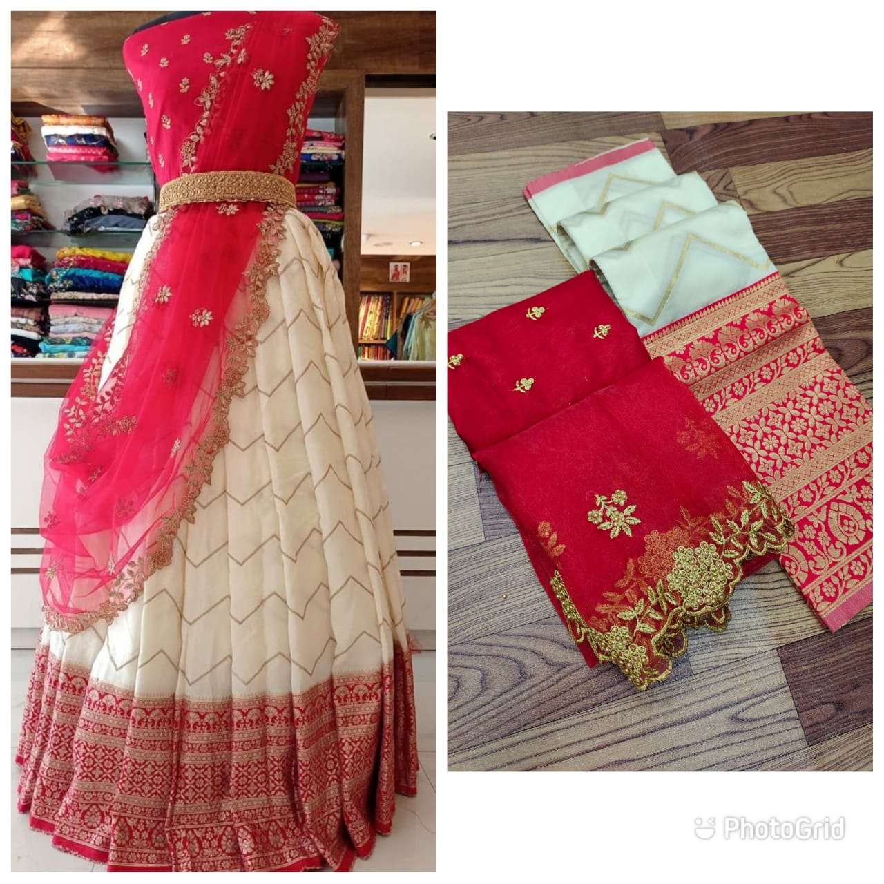 PVR-ZARNA BY FASHID WHOLESALE 01 TO 03 SERIES DESIGNER BEAUTIFUL NAVRATRI COLLECTION OCCASIONAL WEAR & PARTY WEAR KANJIVARAM SILK LEHENGAS AT WHOLESALE PRICE