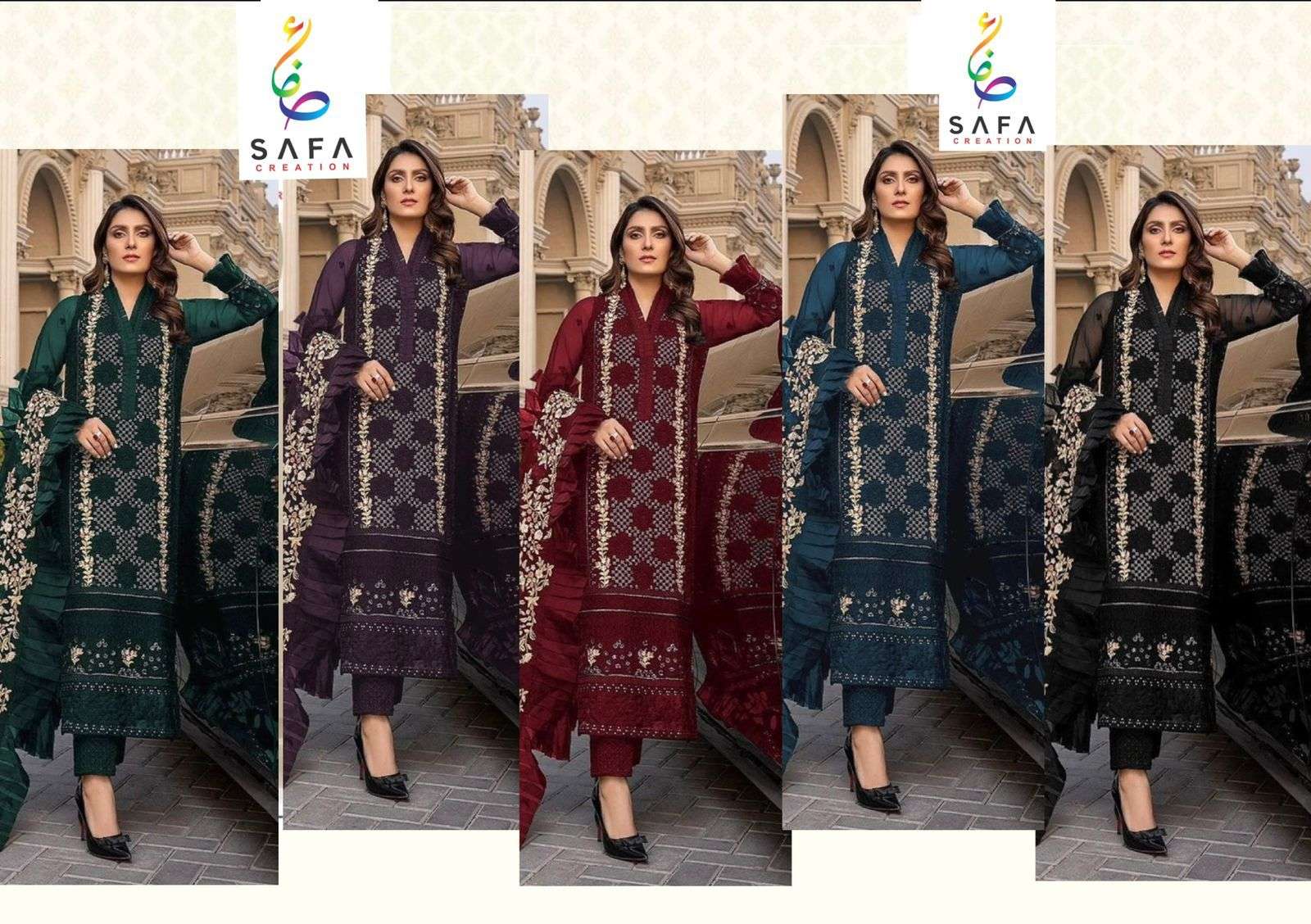 SF-406 COLOURS BY SAFA CREATION BEAUTIFUL PAKISTANI SUITS COLORFUL STYLISH FANCY CASUAL WEAR & ETHNIC WEAR FAUX GEORGETTE DRESSES AT WHOLESALE PRICE