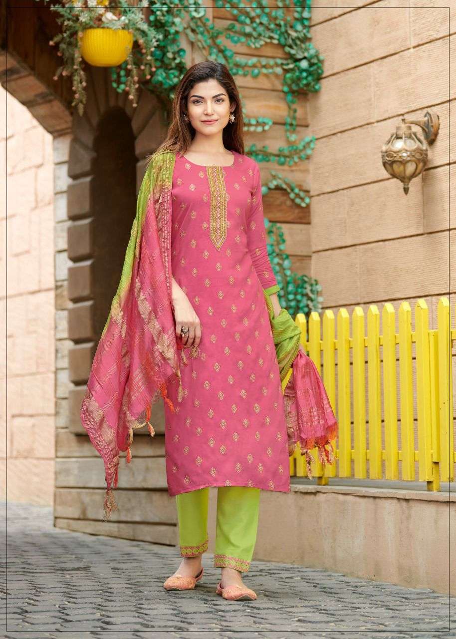 Rang Maya Vol-3 By Rangjyot Fashion 3001 To 3008 Series Beautiful Suits Colorful Stylish Fancy Casual Wear & Ethnic Wear Rayon Print With Work Dresses At Wholesale Price