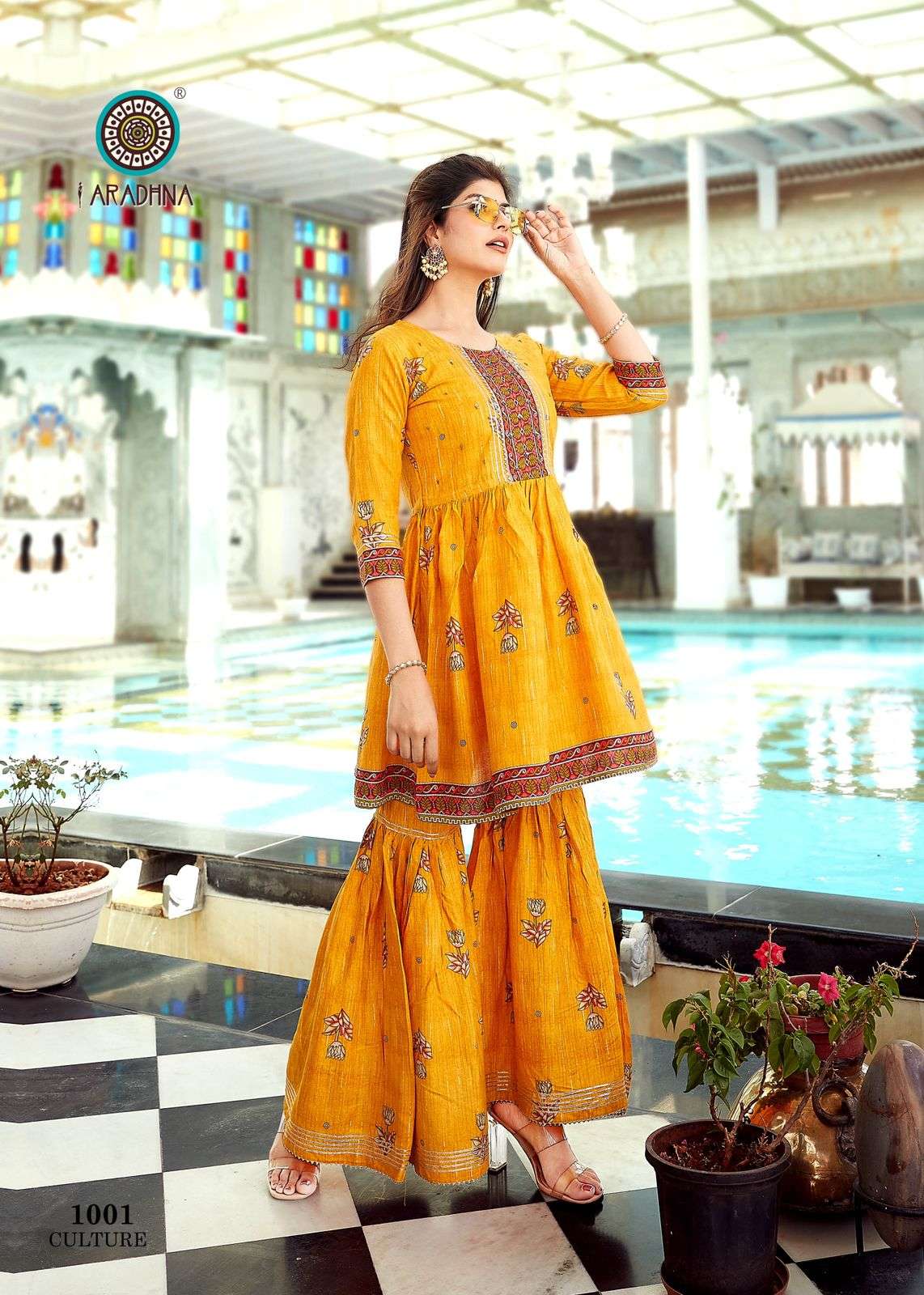 FASHION CULTURE BY ARADHNA FASHION 1001 TO 1008 SERIES DESIGNER STYLISH FANCY COLORFUL BEAUTIFUL PARTY WEAR & ETHNIC WEAR COLLECTION RAYON PRINT KURTIS WITH BOTTOM AT WHOLESALE PRICE