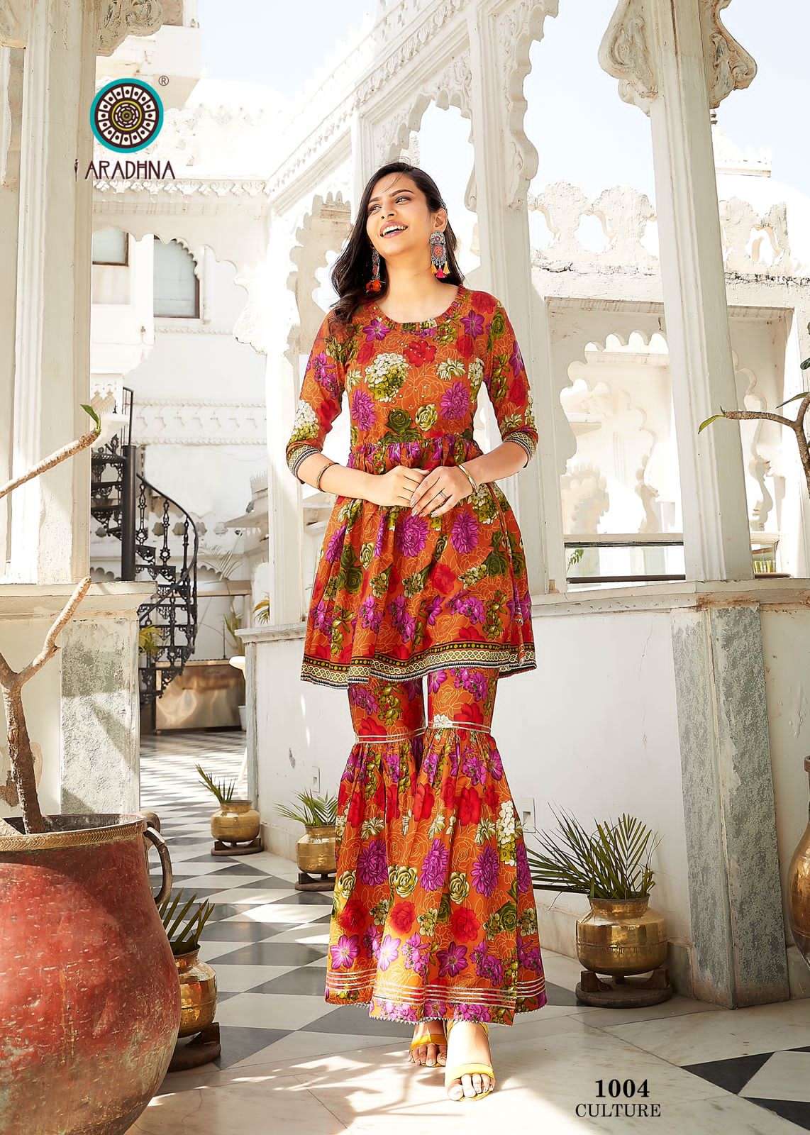 FASHION CULTURE BY ARADHNA FASHION 1001 TO 1008 SERIES DESIGNER STYLISH FANCY COLORFUL BEAUTIFUL PARTY WEAR & ETHNIC WEAR COLLECTION RAYON PRINT KURTIS WITH BOTTOM AT WHOLESALE PRICE