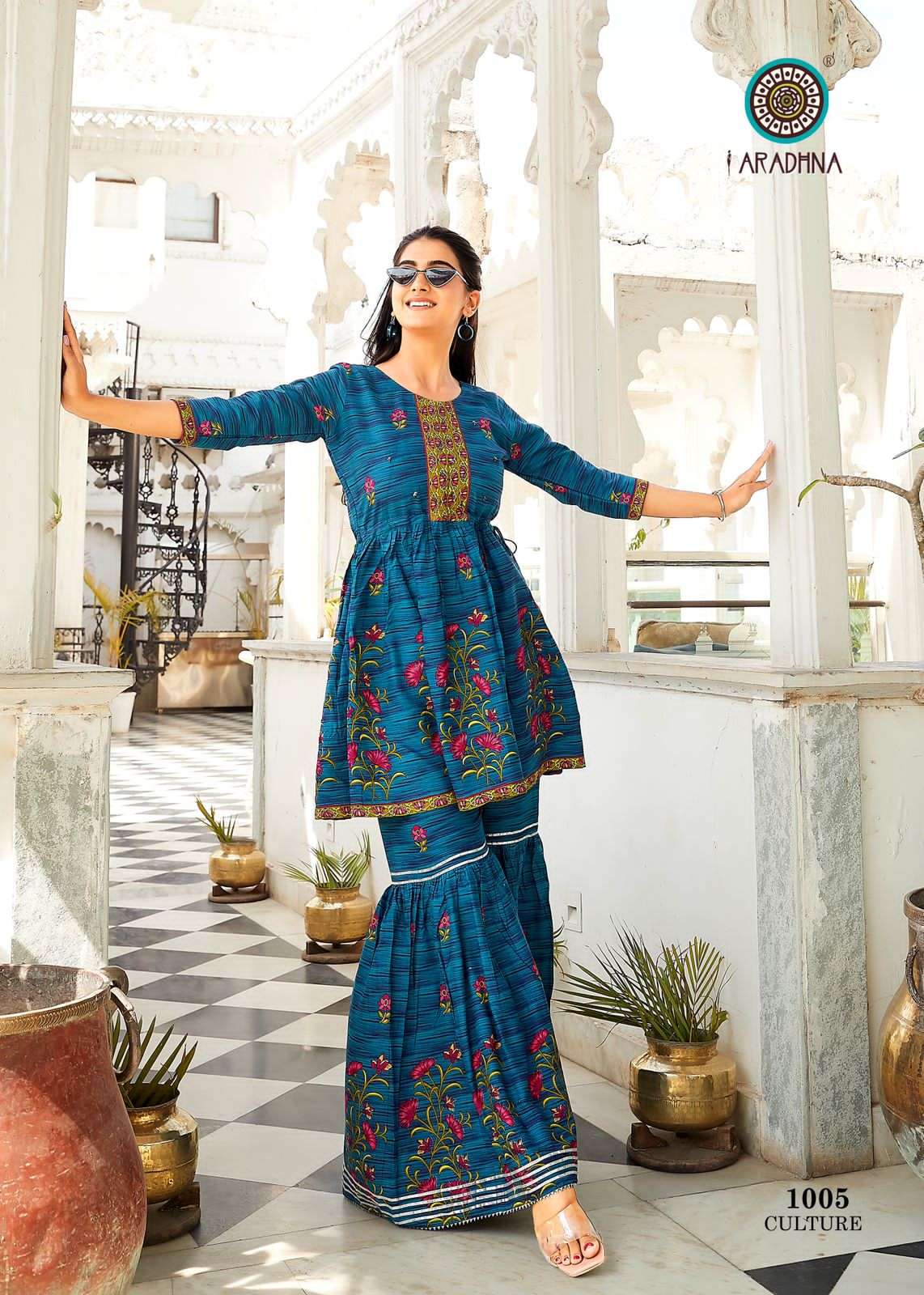FASHION CULTURE BY ARADHNA FASHION 1001 TO 1008 SERIES DESIGNER STYLISH FANCY COLORFUL BEAUTIFUL PARTY WEAR & ETHNIC WEAR COLLECTION RAYON PRINT KURTIS WITH BOTTOM AT WHOLESALE PRICE