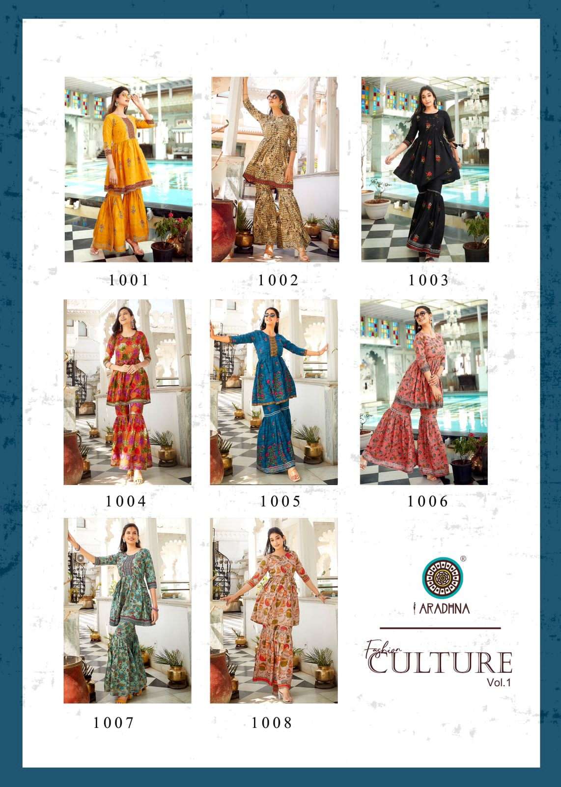 FASHION CULTURE BY ARADHNA FASHION 1001 TO 1008 SERIES DESIGNER STYLISH FANCY COLORFUL BEAUTIFUL PARTY WEAR & ETHNIC WEAR COLLECTION RAYON PRINT KURTIS WITH BOTTOM AT WHOLESALE PRICE