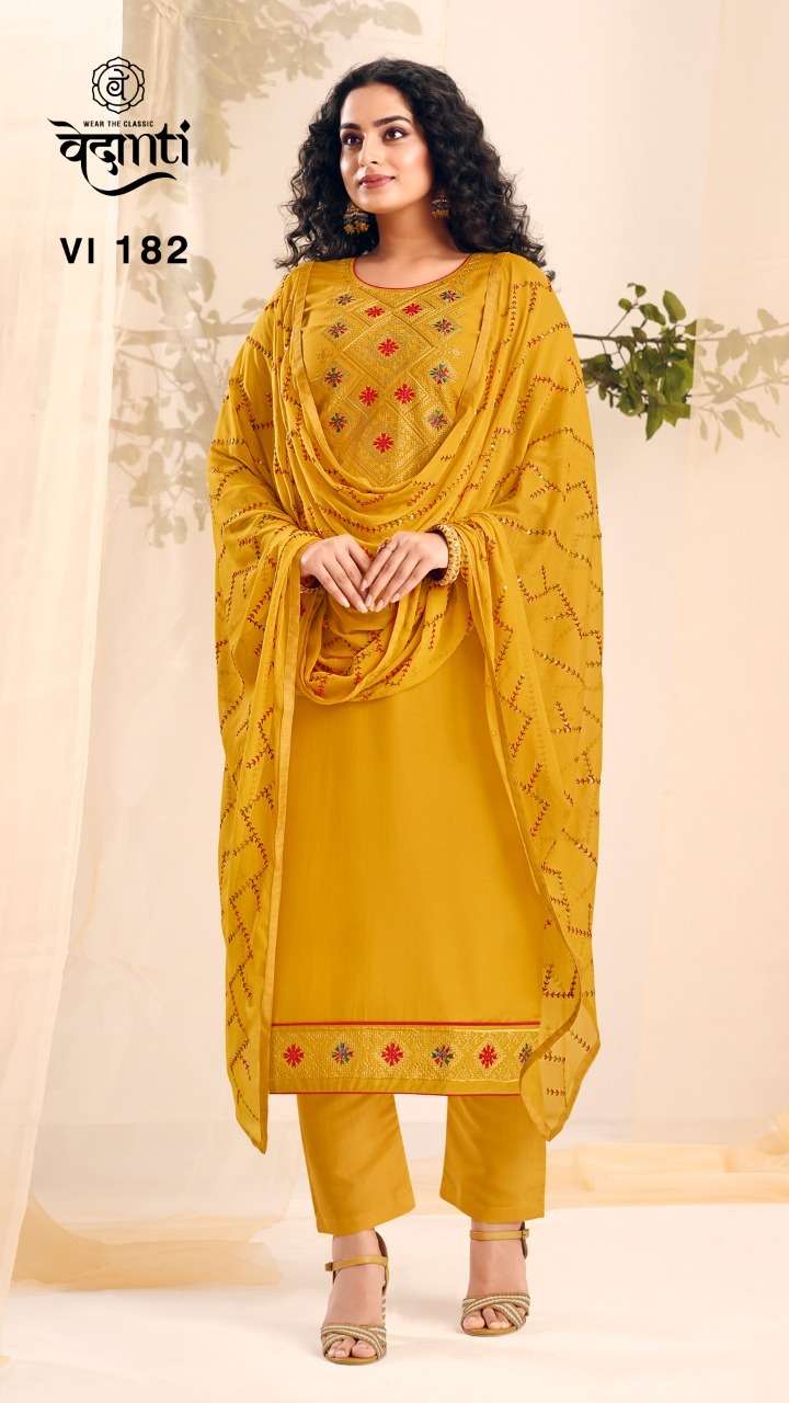 TANUJA VOL-2 BY VEDANTI 181 TO 184 SERIES BEAUTIFUL SUITS COLORFUL STYLISH FANCY CASUAL WEAR & ETHNIC WEAR HEAVY PARAMPARA SILK DRESSES AT WHOLESALE PRICE