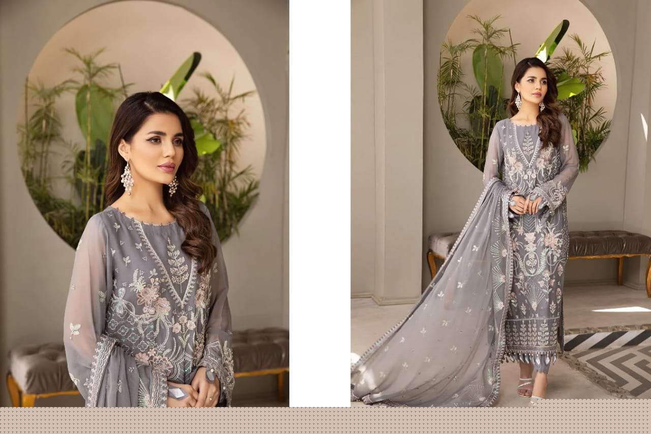 SAMAIRA BY TAAJ SUITS 2001 TO 2003 SERIES BEAUTIFUL PAKISTANI SUITS COLORFUL STYLISH FANCY CASUAL WEAR & ETHNIC WEAR GEORGETTE EMBROIDERED DRESSES AT WHOLESALE PRICE