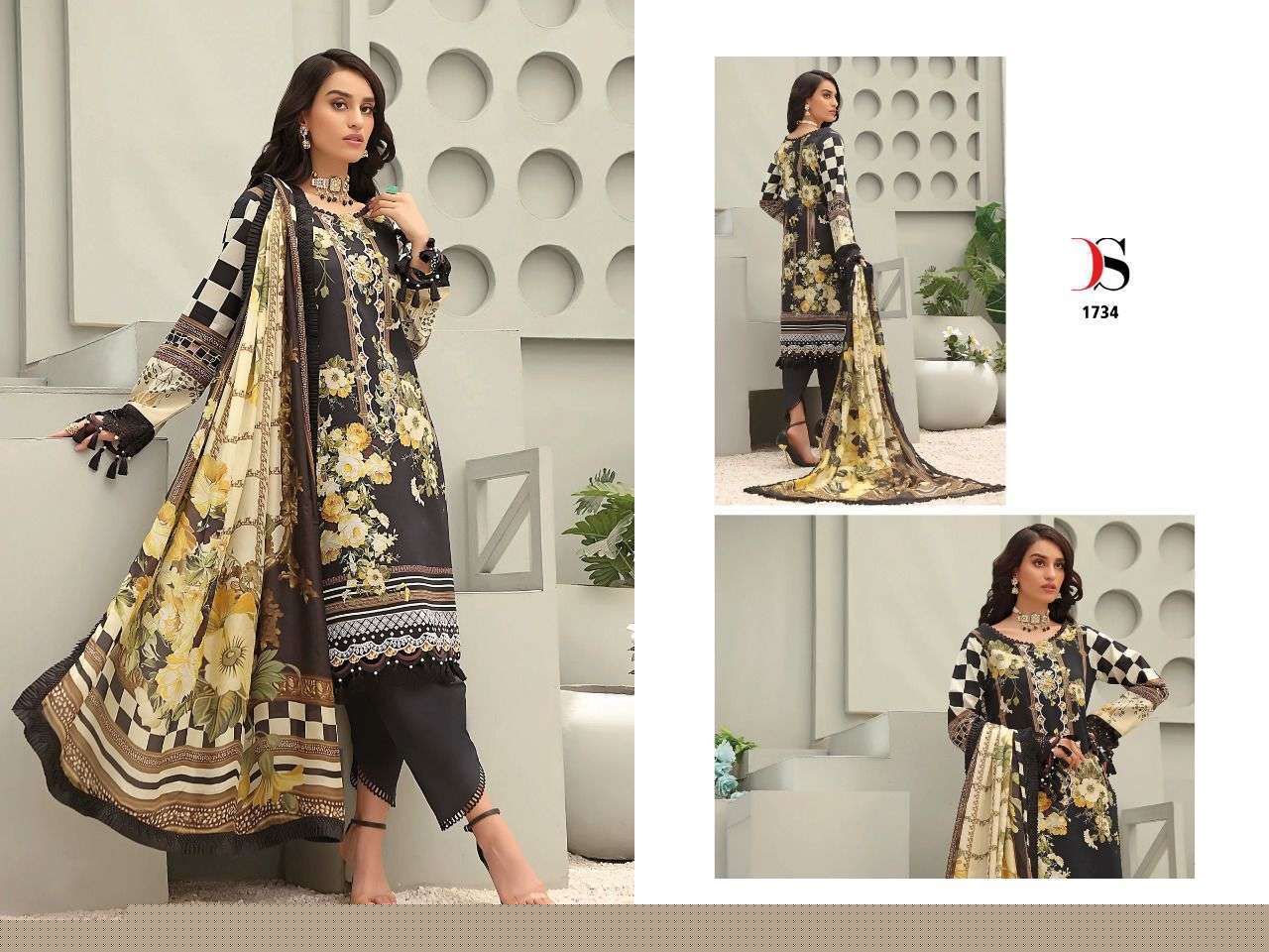 FIRDOUS QUEENS COURT BY DEEPSY SUITS 1731 TO 1738 SERIES BEAUTIFUL PAKISTANI SUITS COLORFUL STYLISH FANCY CASUAL WEAR & ETHNIC WEAR PURE COTTON DRESSES AT WHOLESALE PRICE