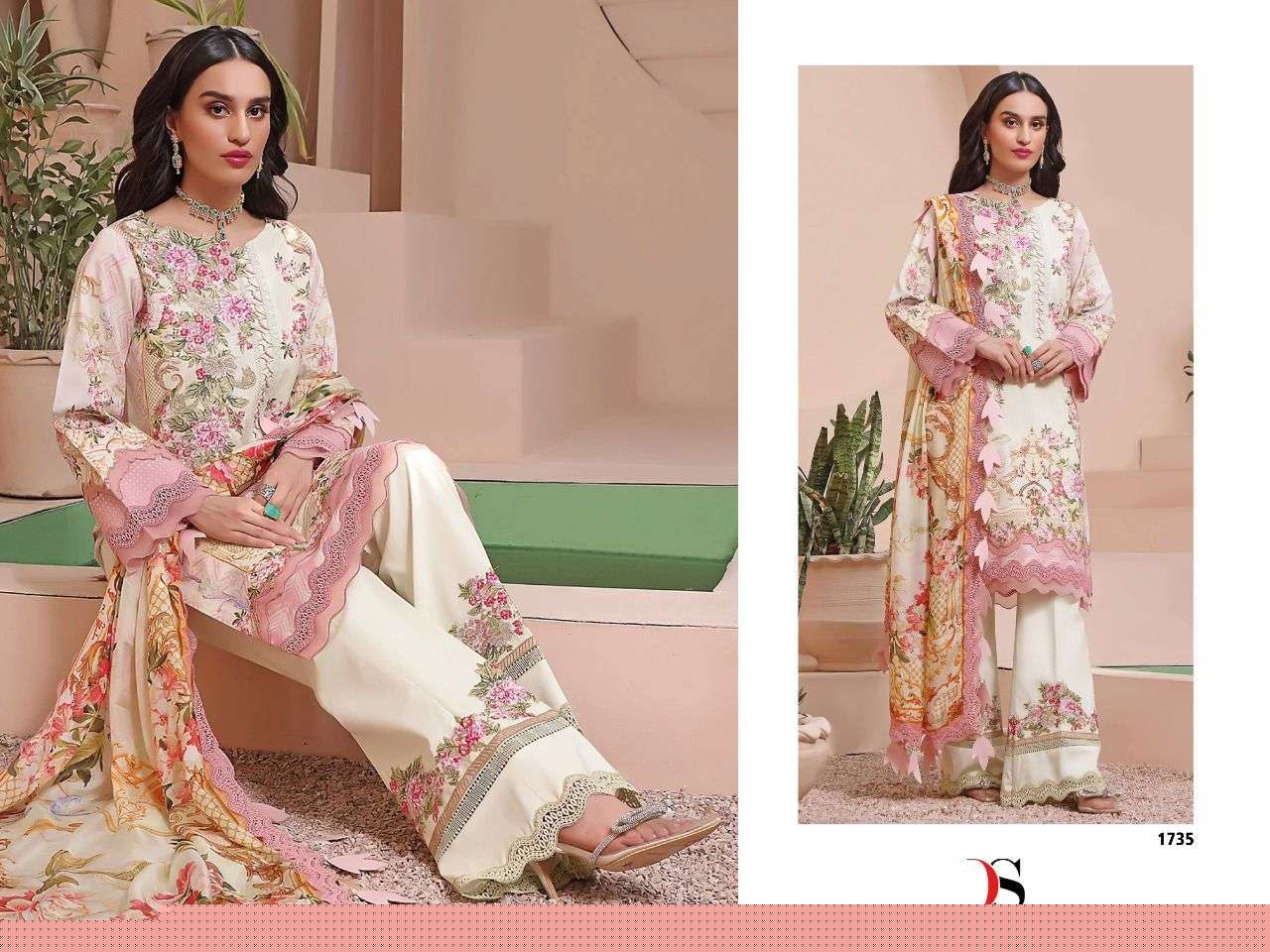 FIRDOUS QUEENS COURT BY DEEPSY SUITS 1731 TO 1738 SERIES BEAUTIFUL PAKISTANI SUITS COLORFUL STYLISH FANCY CASUAL WEAR & ETHNIC WEAR PURE COTTON DRESSES AT WHOLESALE PRICE