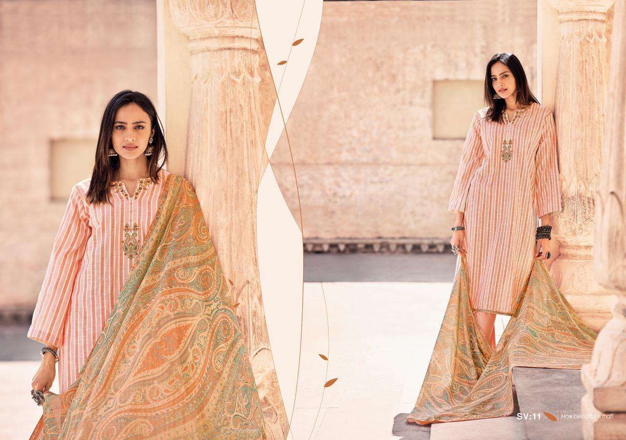 SVARA BY EHRUM 11 TO 14 SERIES BEAUTIFUL SUITS COLORFUL STYLISH FANCY CASUAL WEAR & ETHNIC WEAR HANDLOOM COTTON EMBROIDERED DRESSES AT WHOLESALE PRICE