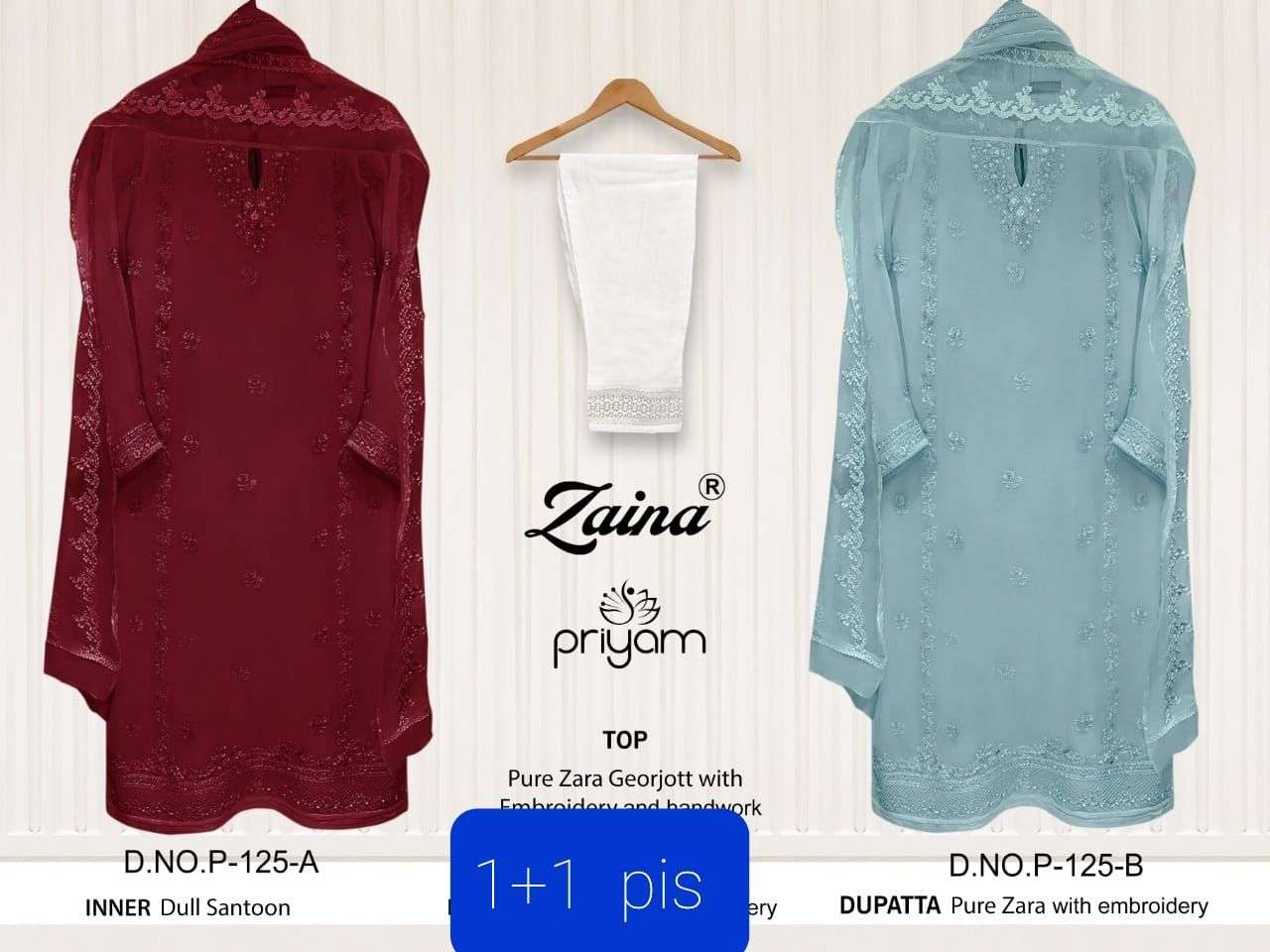 ZAINA HIT COLLECTION VOL-3 BY PRIYAM BEAUTIFUL PAKISTANI SUITS COLORFUL STYLISH FANCY CASUAL WEAR & ETHNIC WEAR PURE GEORGETTE DRESSES AT WHOLESALE PRICE