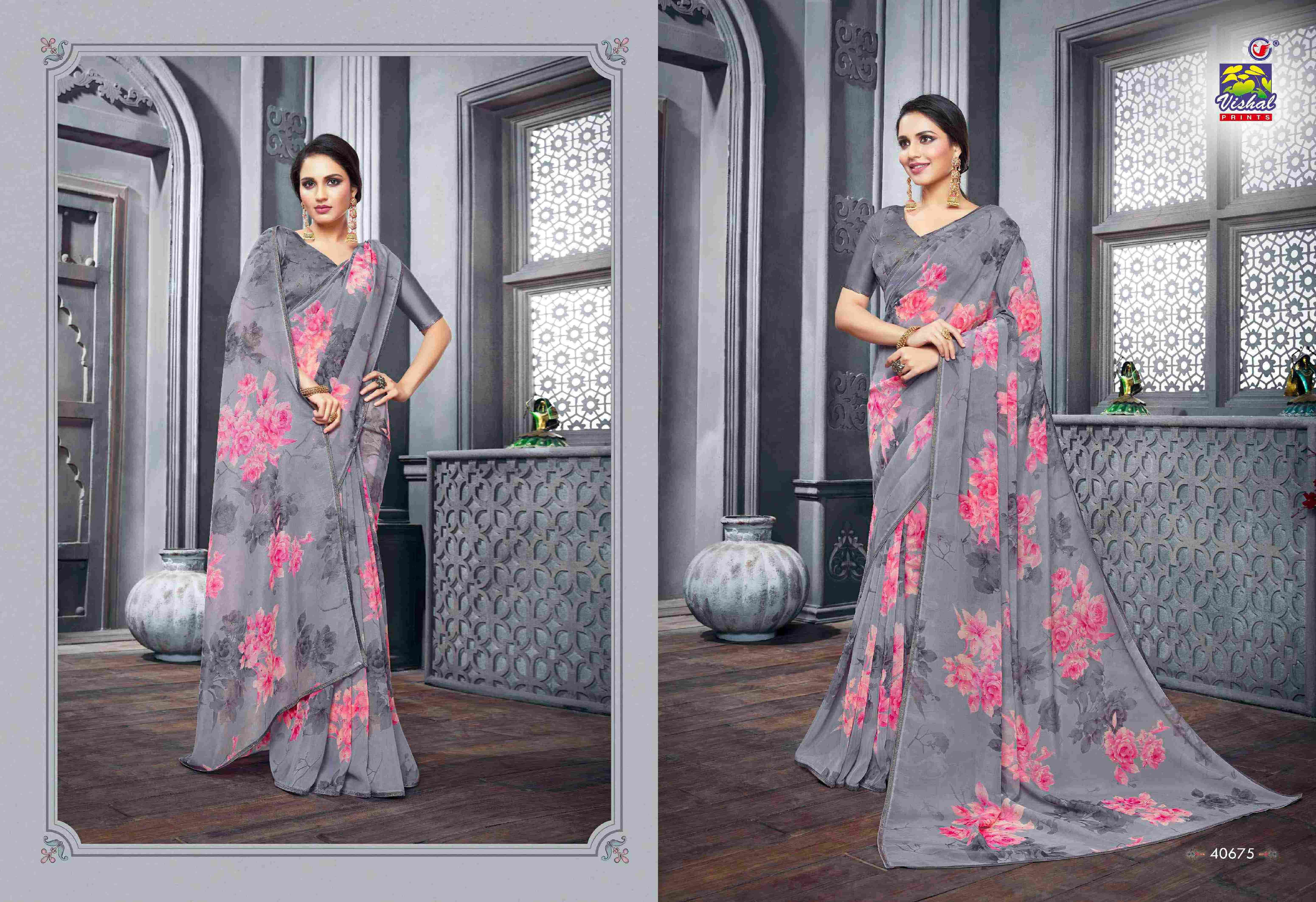 SWETA BY VISHAL PRINTS 40671 TO 40676 SERIES INDIAN TRADITIONAL WEAR COLLECTION BEAUTIFUL STYLISH FANCY COLORFUL PARTY WEAR & OCCASIONAL WEAR FANCY SAREES AT WHOLESALE PRICE