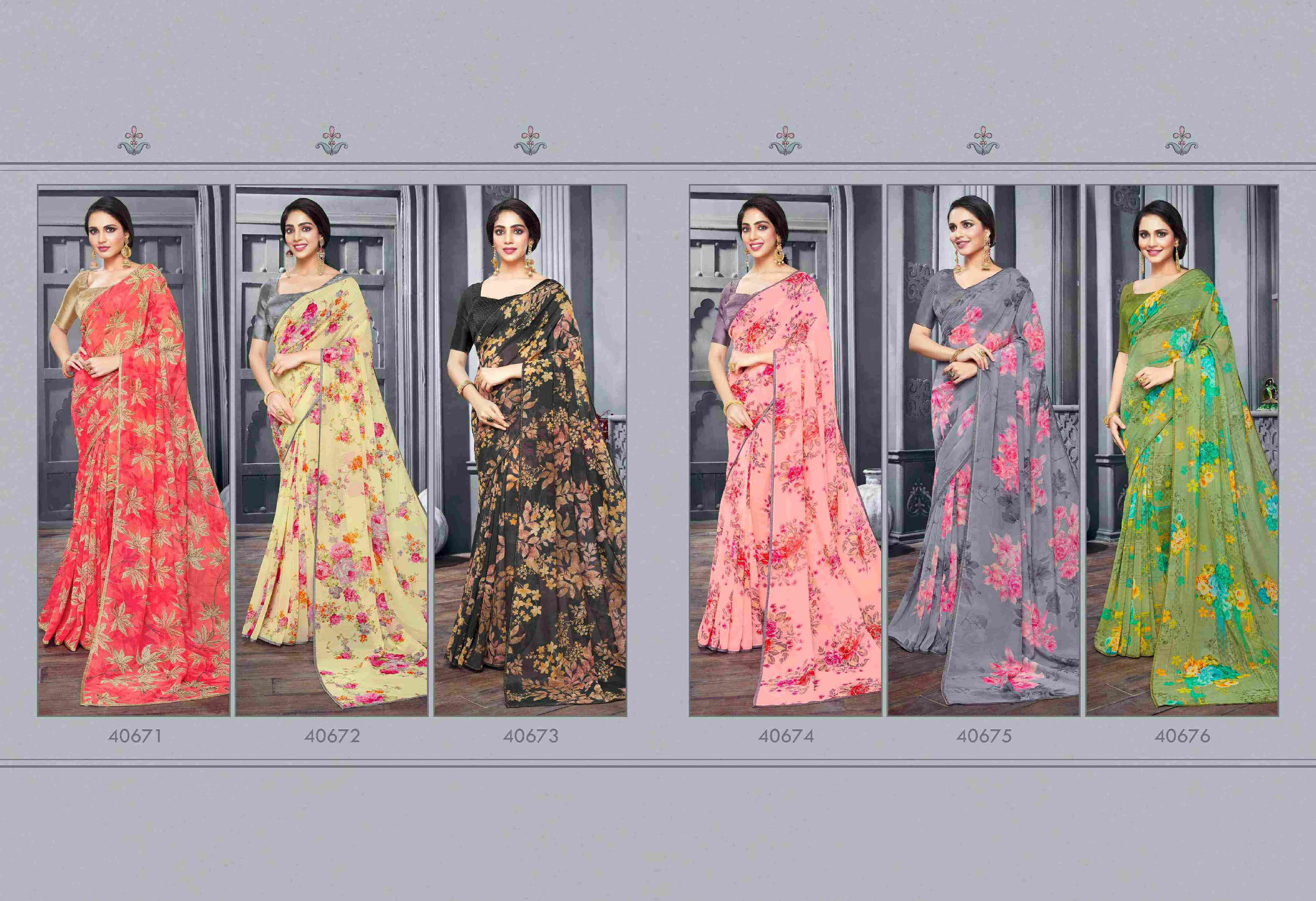 SWETA BY VISHAL PRINTS 40671 TO 40676 SERIES INDIAN TRADITIONAL WEAR COLLECTION BEAUTIFUL STYLISH FANCY COLORFUL PARTY WEAR & OCCASIONAL WEAR FANCY SAREES AT WHOLESALE PRICE