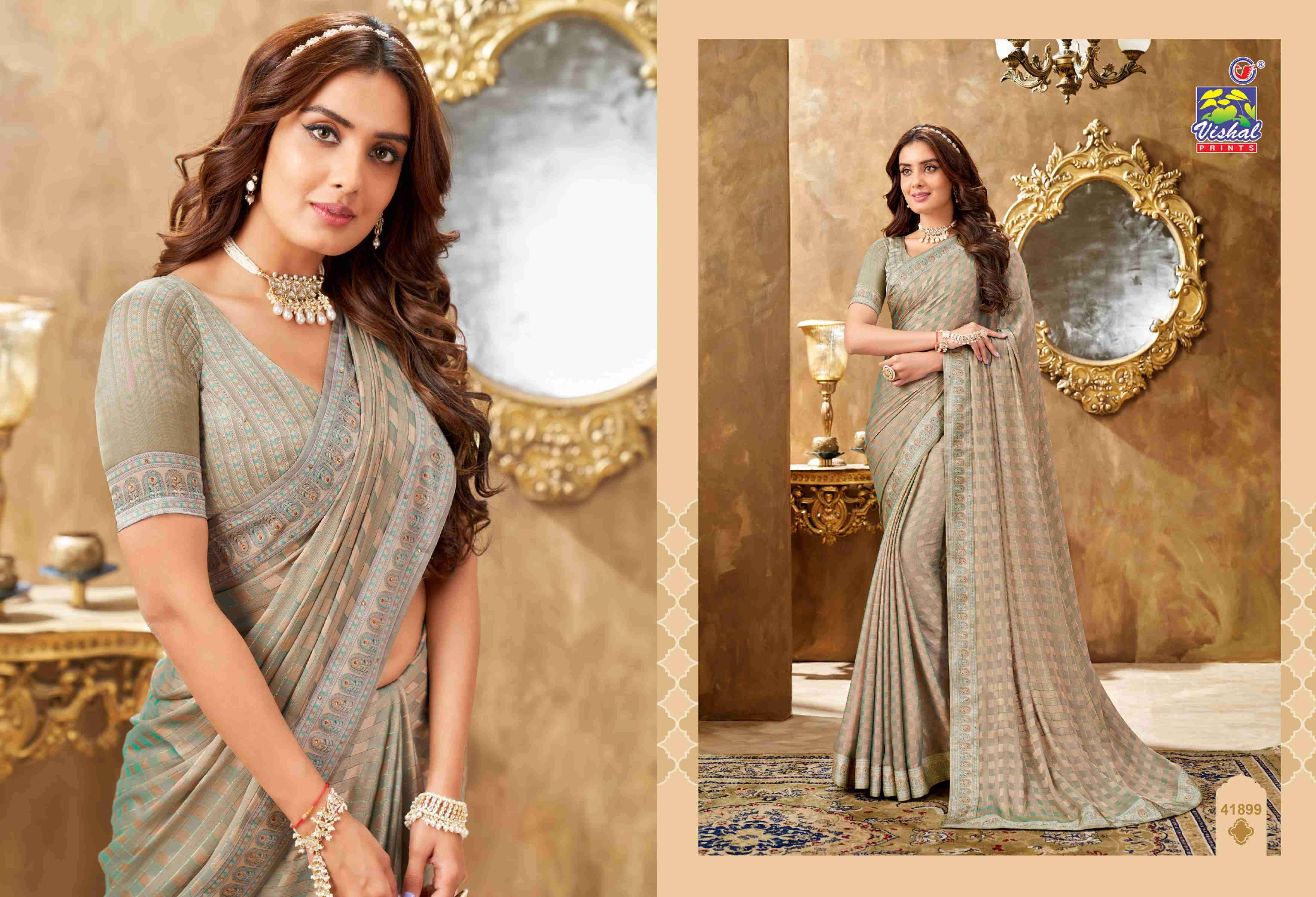 ADITI VOL-2 BY VISHAL PRINTS 41895 TO 41900 SERIES INDIAN TRADITIONAL WEAR COLLECTION BEAUTIFUL STYLISH FANCY COLORFUL PARTY WEAR & OCCASIONAL WEAR FANCY SAREES AT WHOLESALE PRICE