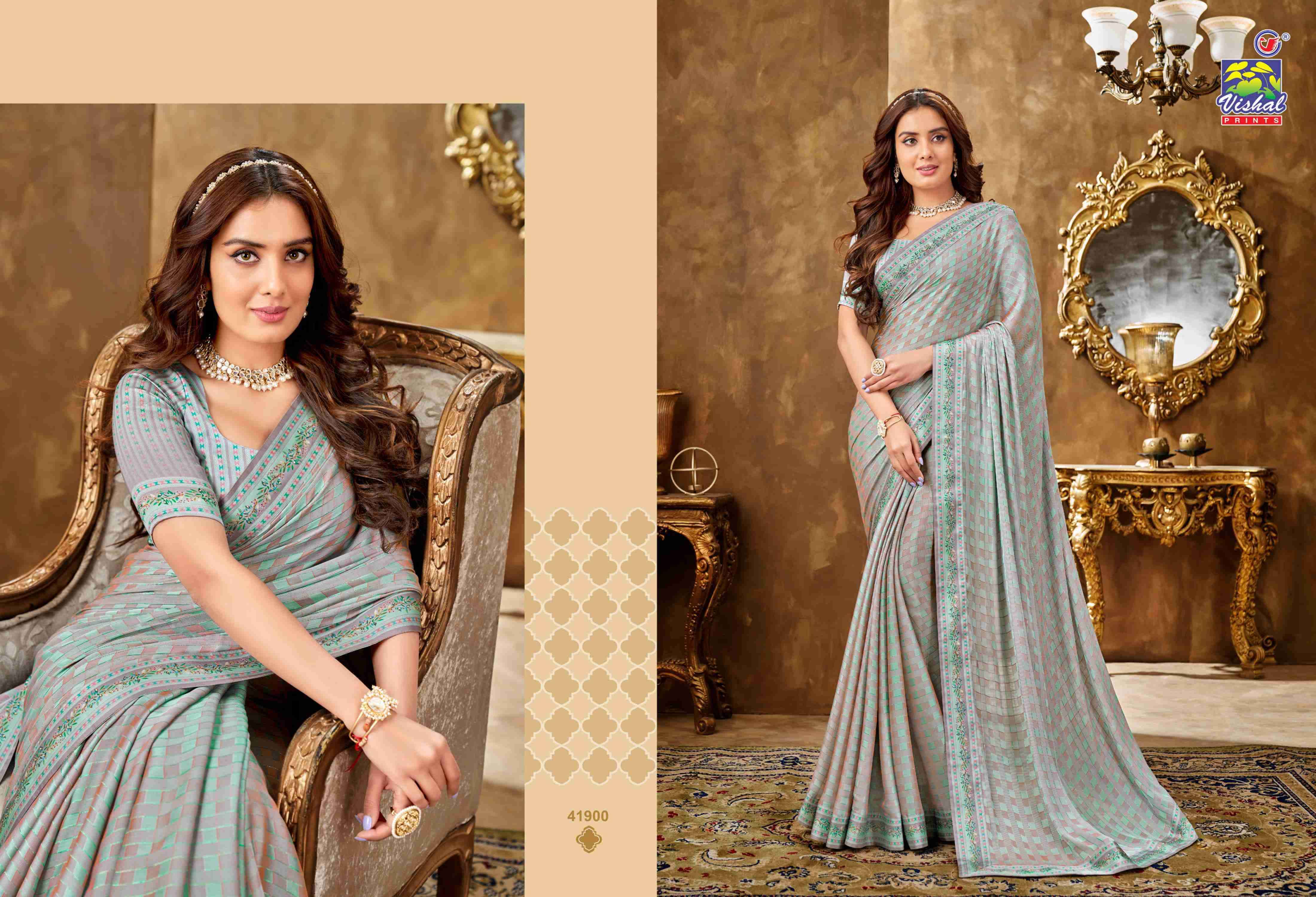 ADITI VOL-2 BY VISHAL PRINTS 41895 TO 41900 SERIES INDIAN TRADITIONAL WEAR COLLECTION BEAUTIFUL STYLISH FANCY COLORFUL PARTY WEAR & OCCASIONAL WEAR FANCY SAREES AT WHOLESALE PRICE
