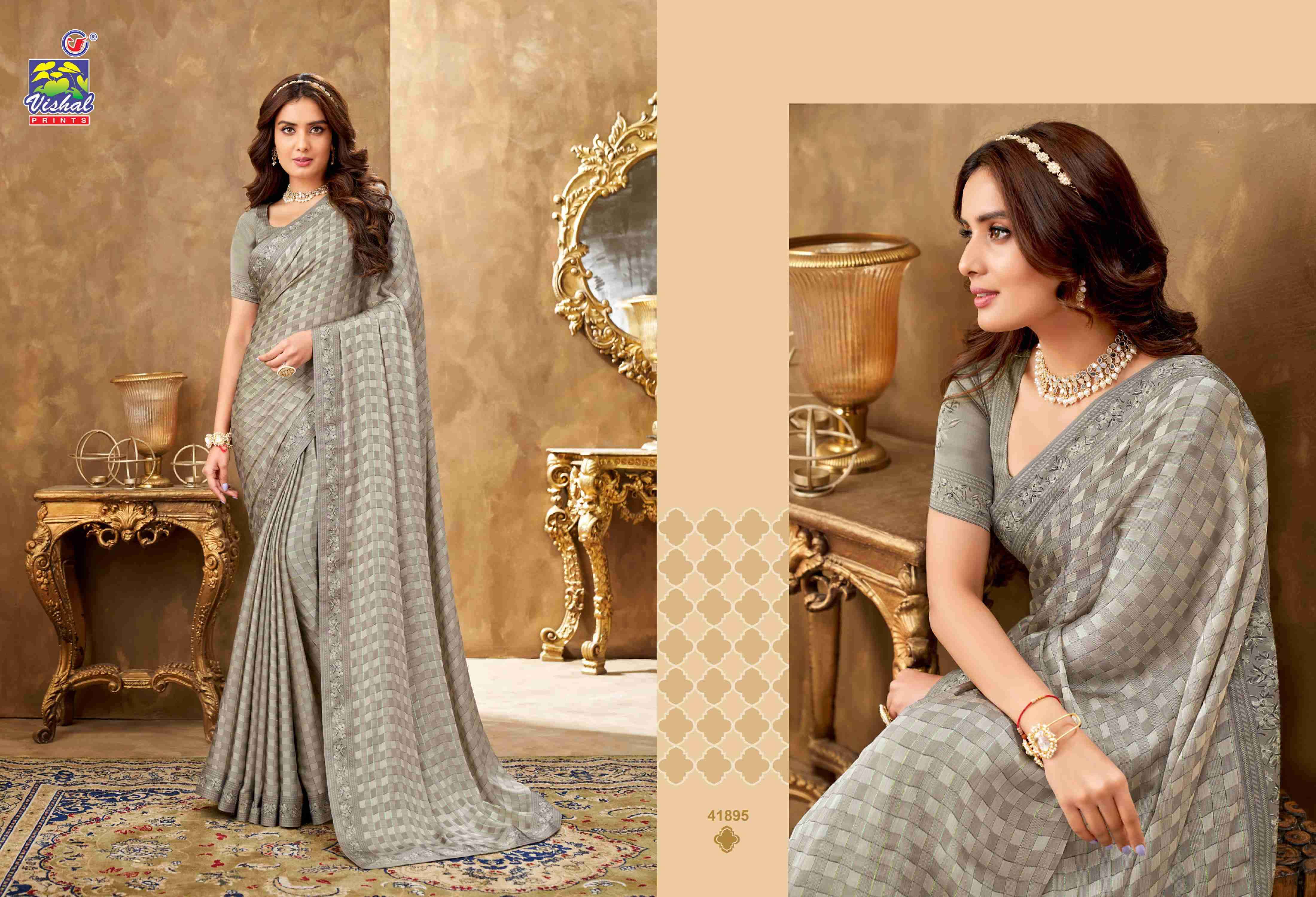 ADITI VOL-2 BY VISHAL PRINTS 41895 TO 41900 SERIES INDIAN TRADITIONAL WEAR COLLECTION BEAUTIFUL STYLISH FANCY COLORFUL PARTY WEAR & OCCASIONAL WEAR FANCY SAREES AT WHOLESALE PRICE