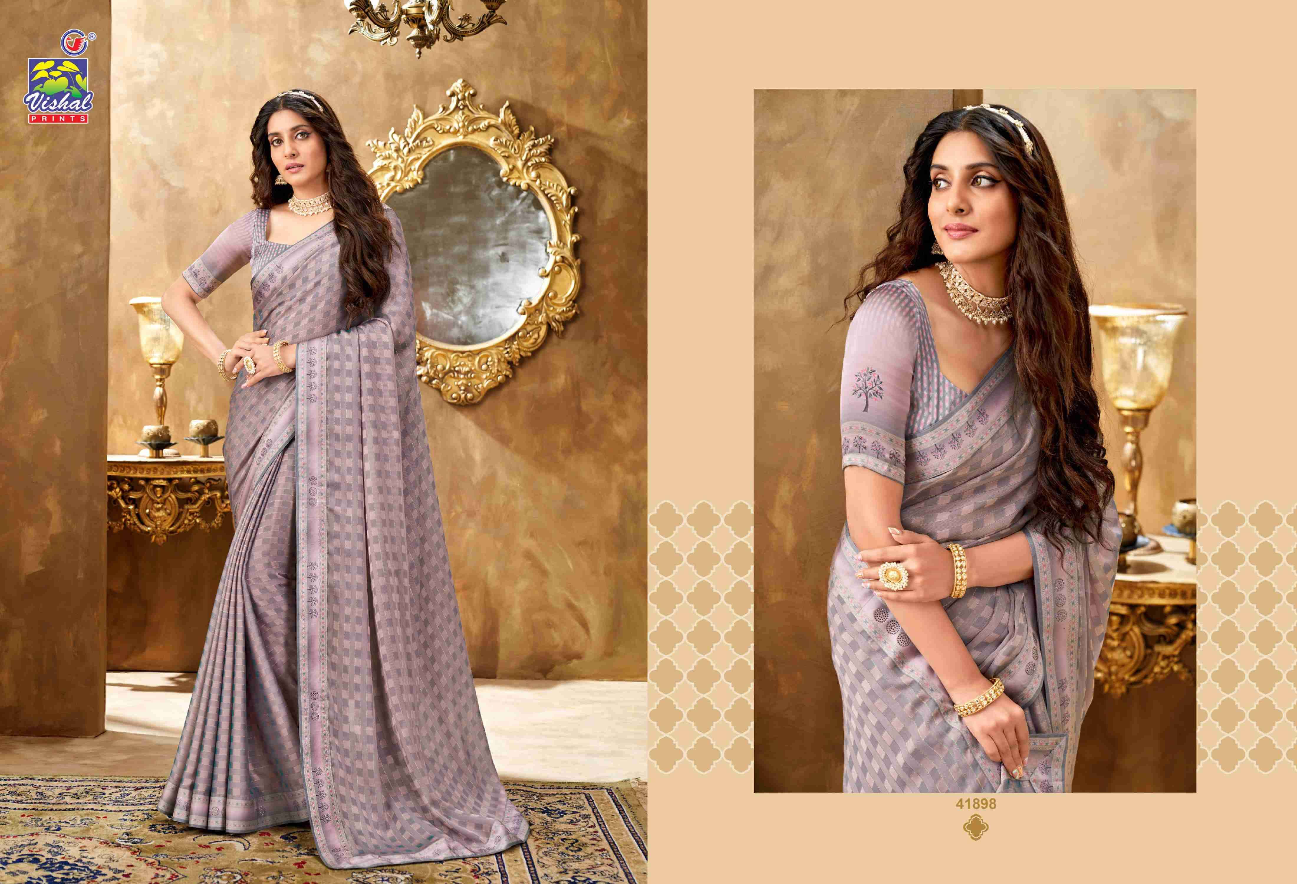 ADITI VOL-2 BY VISHAL PRINTS 41895 TO 41900 SERIES INDIAN TRADITIONAL WEAR COLLECTION BEAUTIFUL STYLISH FANCY COLORFUL PARTY WEAR & OCCASIONAL WEAR FANCY SAREES AT WHOLESALE PRICE