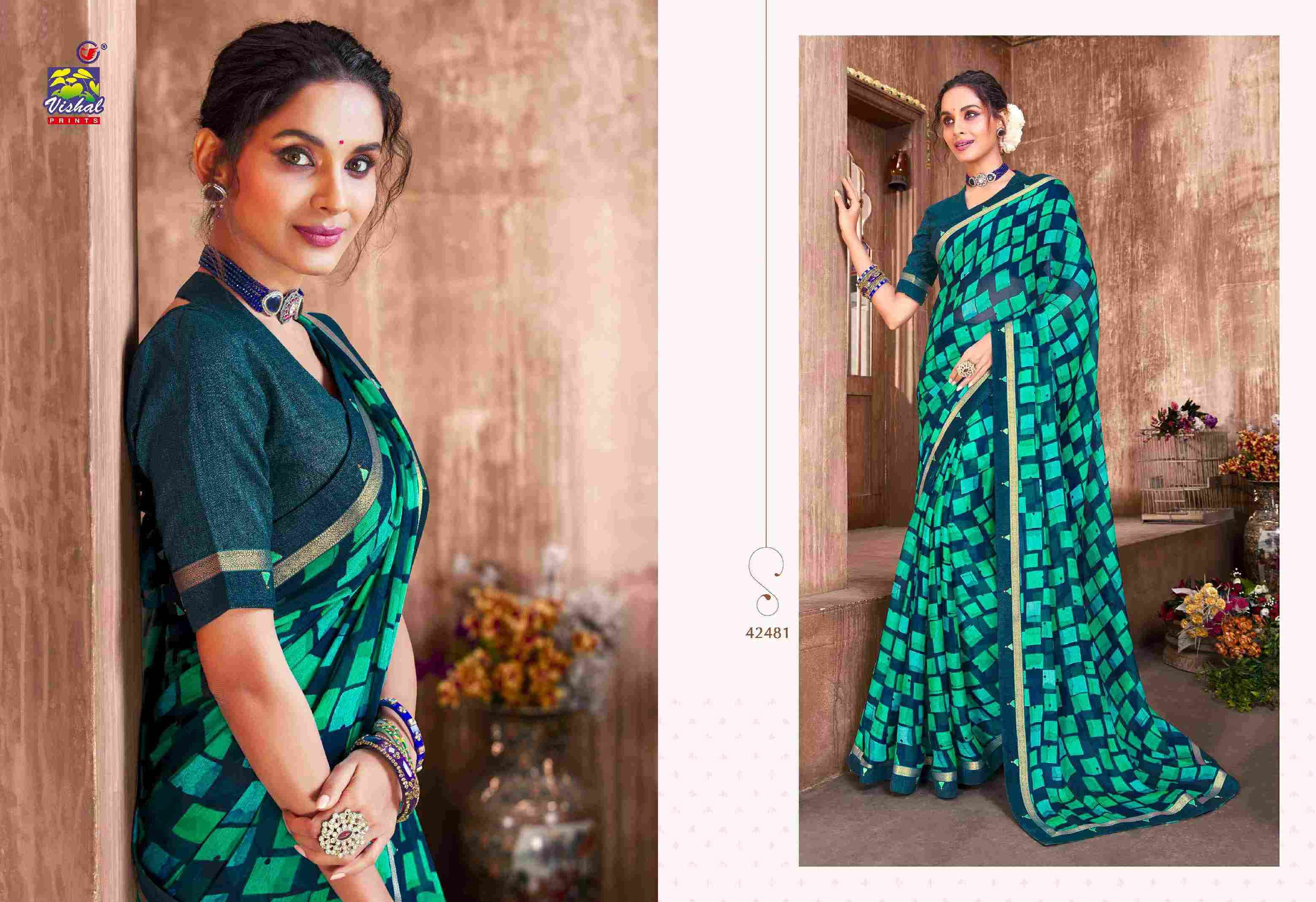 RANG BARSE VOL-2 BY VISHAL PRINTS 42480 TO 42497 SERIES INDIAN TRADITIONAL WEAR COLLECTION BEAUTIFUL STYLISH FANCY COLORFUL PARTY WEAR & OCCASIONAL WEAR FANCY SAREES AT WHOLESALE PRICE