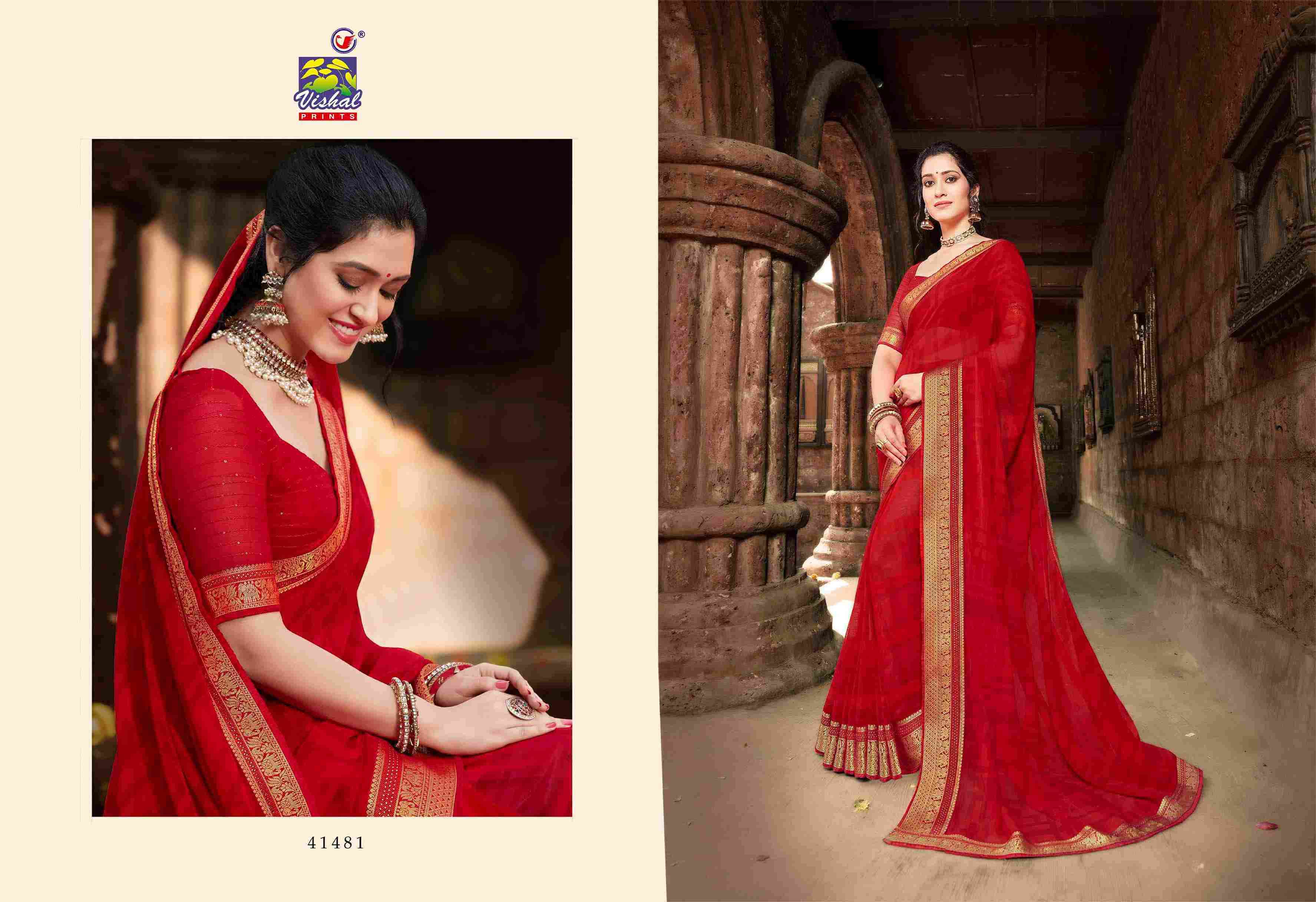 ASPIRE VOL-6 BY VISHAL PRINTS 41481 TO 41492 SERIES INDIAN TRADITIONAL WEAR COLLECTION BEAUTIFUL STYLISH FANCY COLORFUL PARTY WEAR & OCCASIONAL WEAR FANCY SAREES AT WHOLESALE PRICE