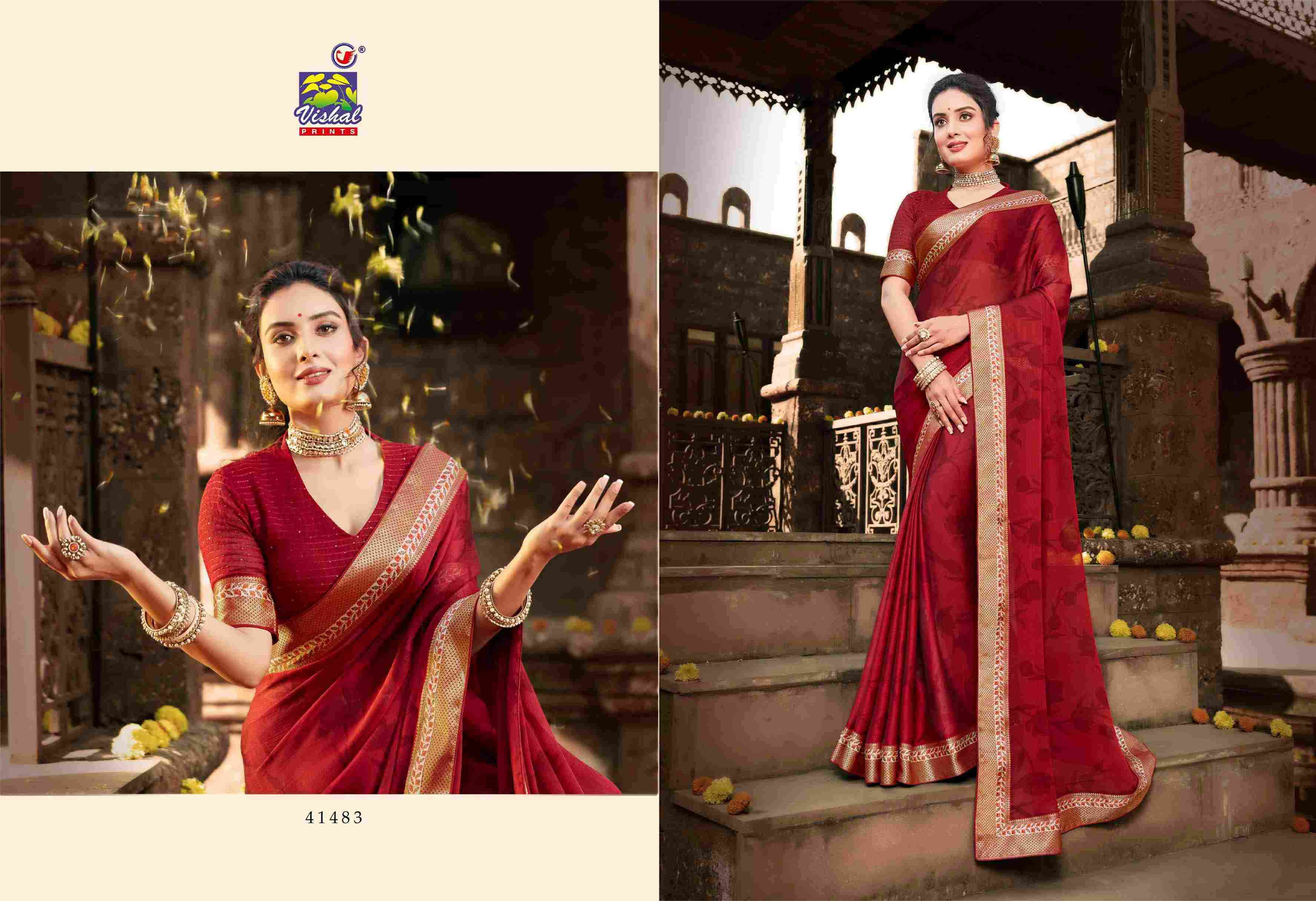ASPIRE VOL-6 BY VISHAL PRINTS 41481 TO 41492 SERIES INDIAN TRADITIONAL WEAR COLLECTION BEAUTIFUL STYLISH FANCY COLORFUL PARTY WEAR & OCCASIONAL WEAR FANCY SAREES AT WHOLESALE PRICE