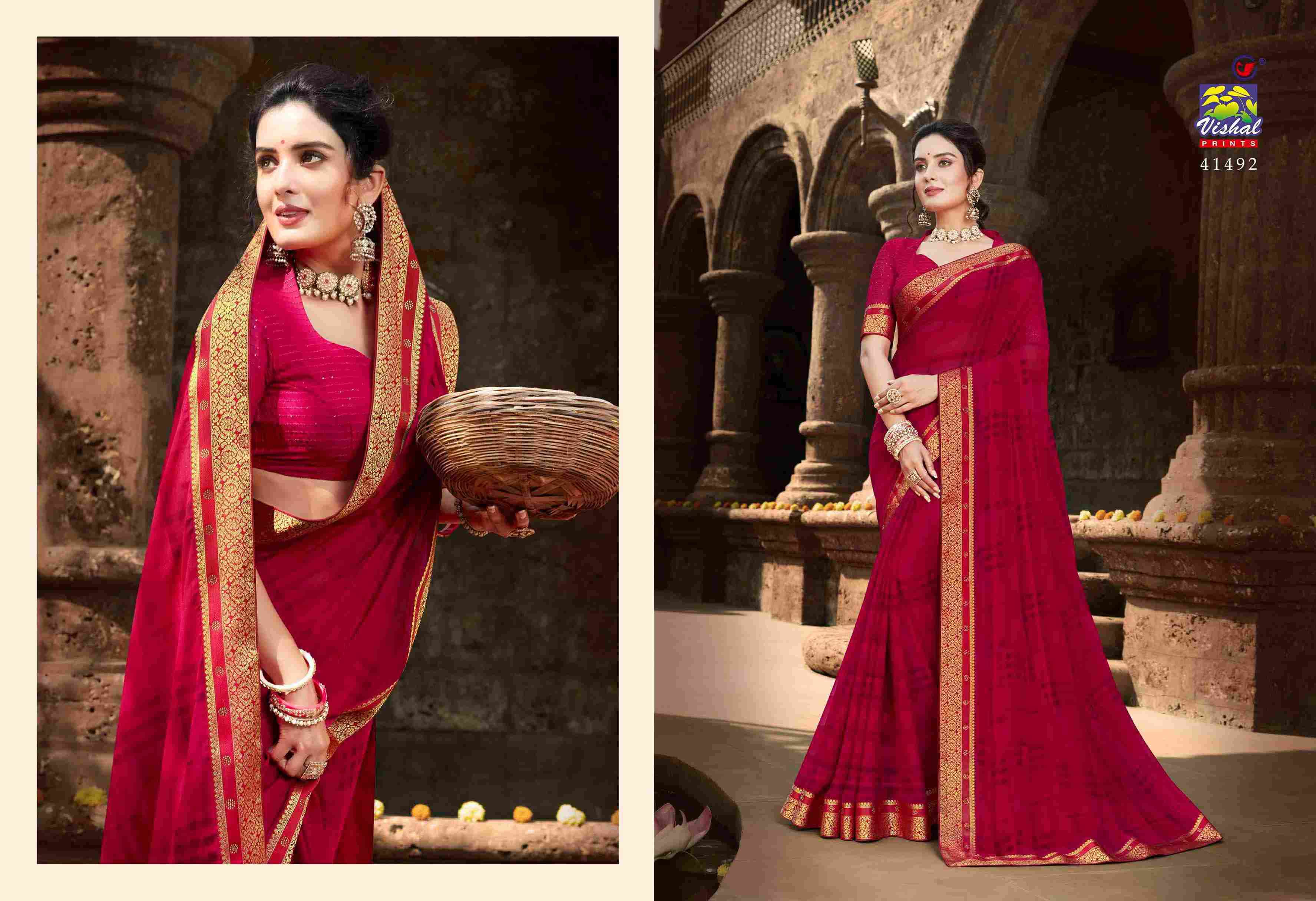 ASPIRE VOL-6 BY VISHAL PRINTS 41481 TO 41492 SERIES INDIAN TRADITIONAL WEAR COLLECTION BEAUTIFUL STYLISH FANCY COLORFUL PARTY WEAR & OCCASIONAL WEAR FANCY SAREES AT WHOLESALE PRICE