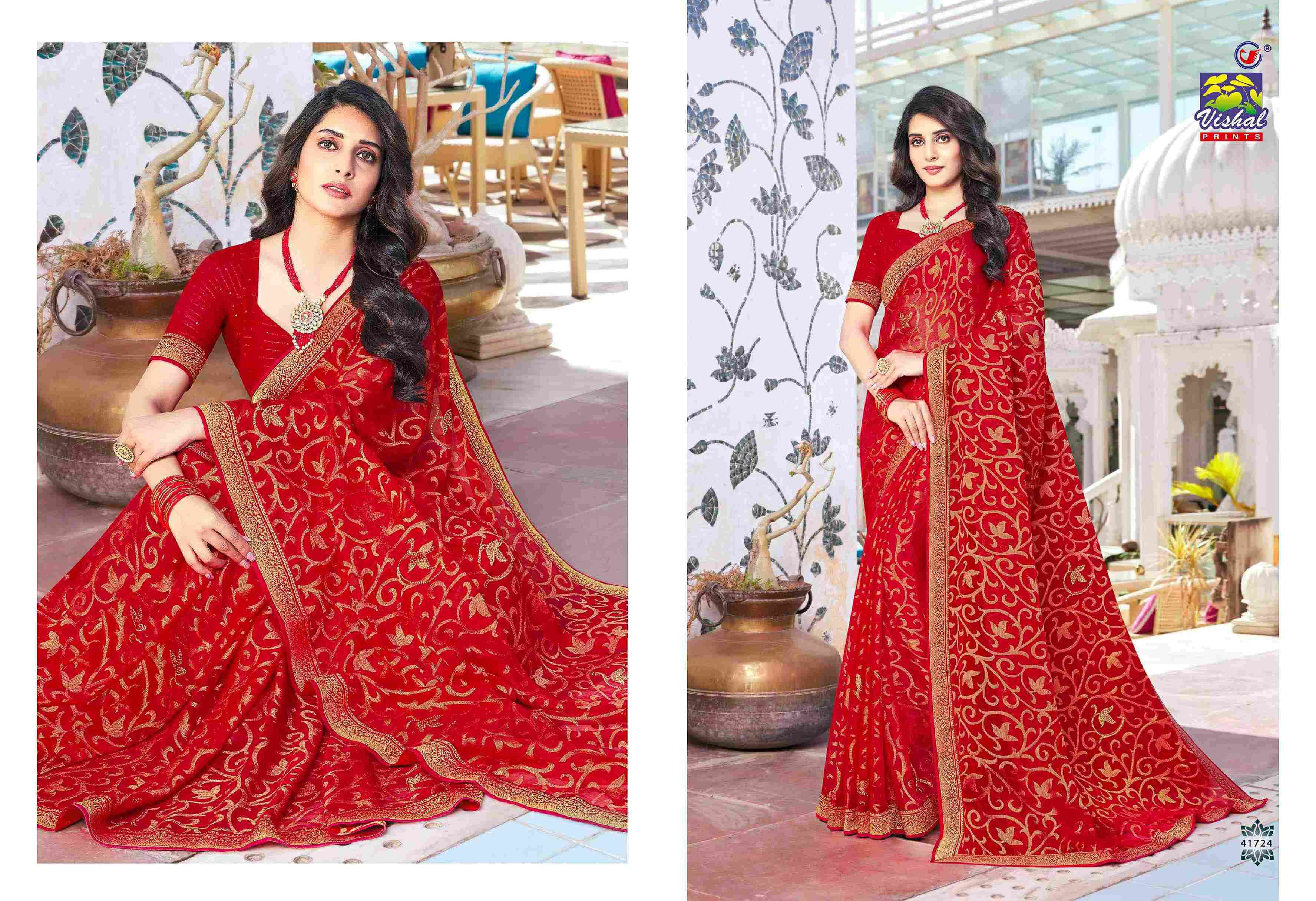 NIMRAT VOL-2 BY VISHAL PRINTS 41724 TO 41735 SERIES INDIAN TRADITIONAL WEAR COLLECTION BEAUTIFUL STYLISH FANCY COLORFUL PARTY WEAR & OCCASIONAL WEAR FANCY SAREES AT WHOLESALE PRICE
