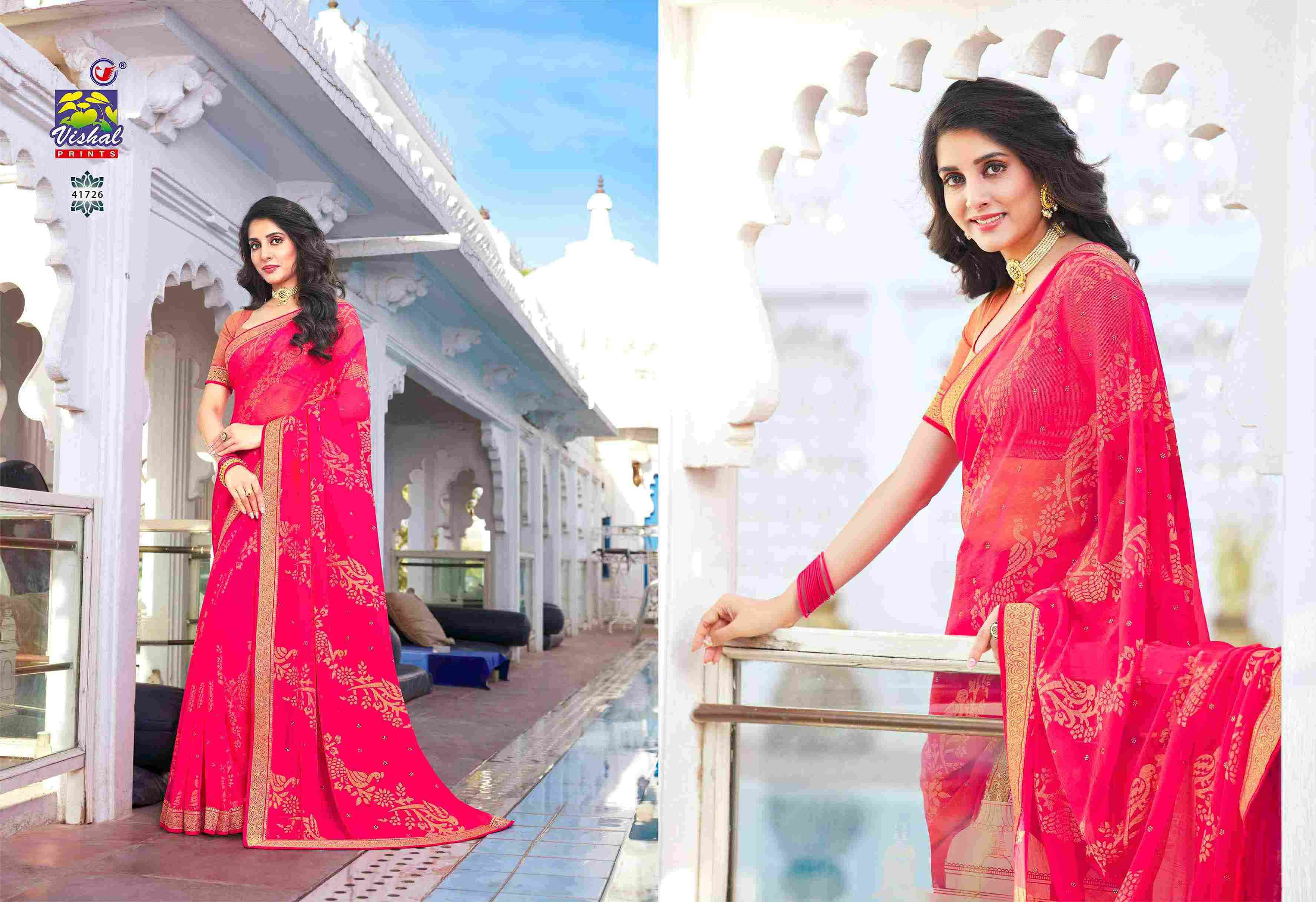 NIMRAT VOL-2 BY VISHAL PRINTS 41724 TO 41735 SERIES INDIAN TRADITIONAL WEAR COLLECTION BEAUTIFUL STYLISH FANCY COLORFUL PARTY WEAR & OCCASIONAL WEAR FANCY SAREES AT WHOLESALE PRICE