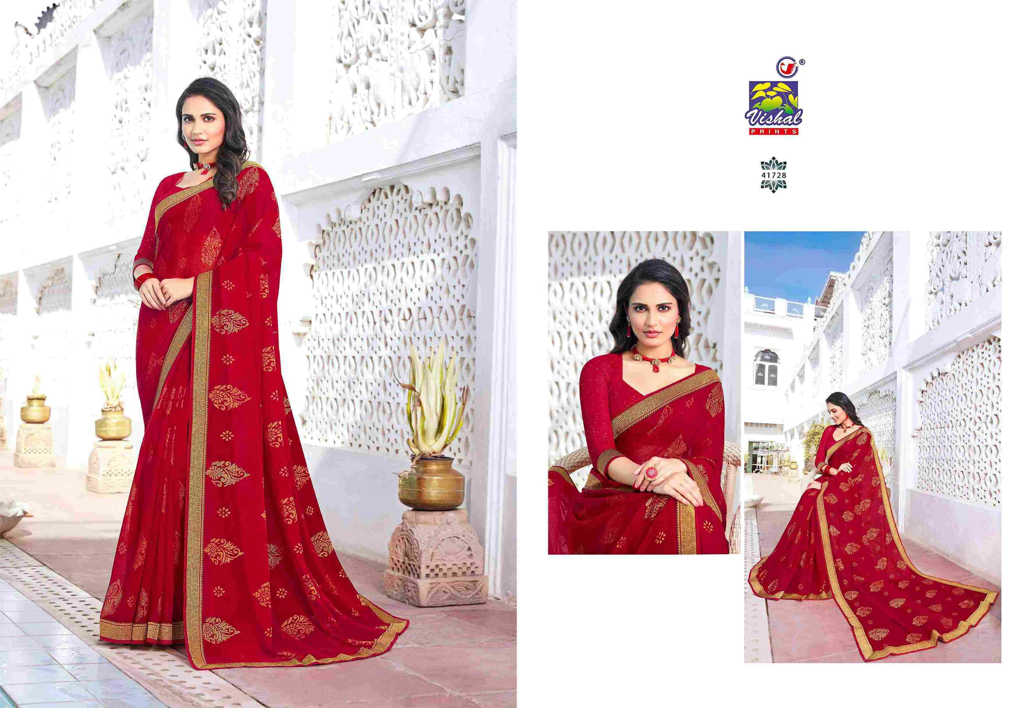 NIMRAT VOL-2 BY VISHAL PRINTS 41724 TO 41735 SERIES INDIAN TRADITIONAL WEAR COLLECTION BEAUTIFUL STYLISH FANCY COLORFUL PARTY WEAR & OCCASIONAL WEAR FANCY SAREES AT WHOLESALE PRICE