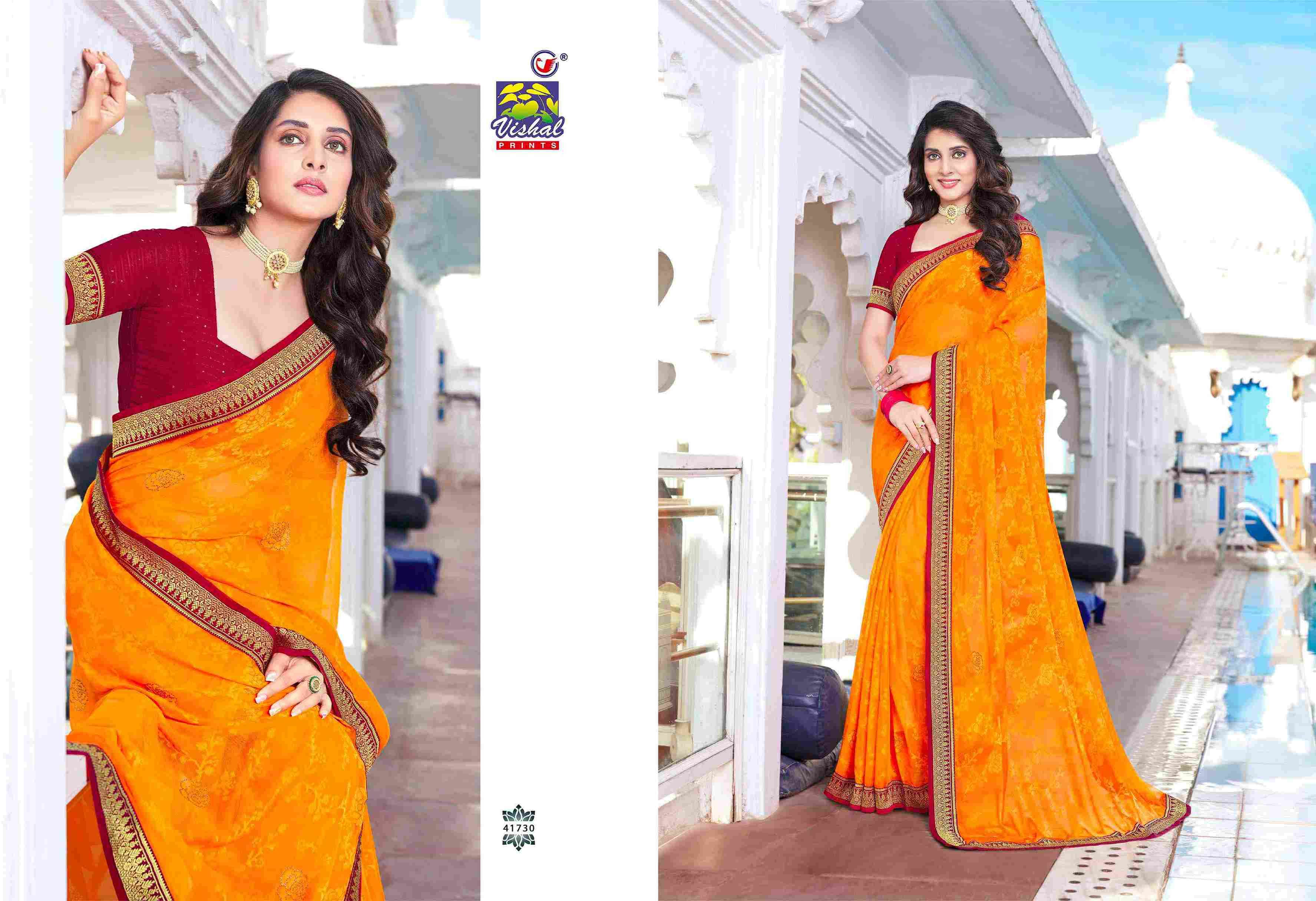 NIMRAT VOL-2 BY VISHAL PRINTS 41724 TO 41735 SERIES INDIAN TRADITIONAL WEAR COLLECTION BEAUTIFUL STYLISH FANCY COLORFUL PARTY WEAR & OCCASIONAL WEAR FANCY SAREES AT WHOLESALE PRICE