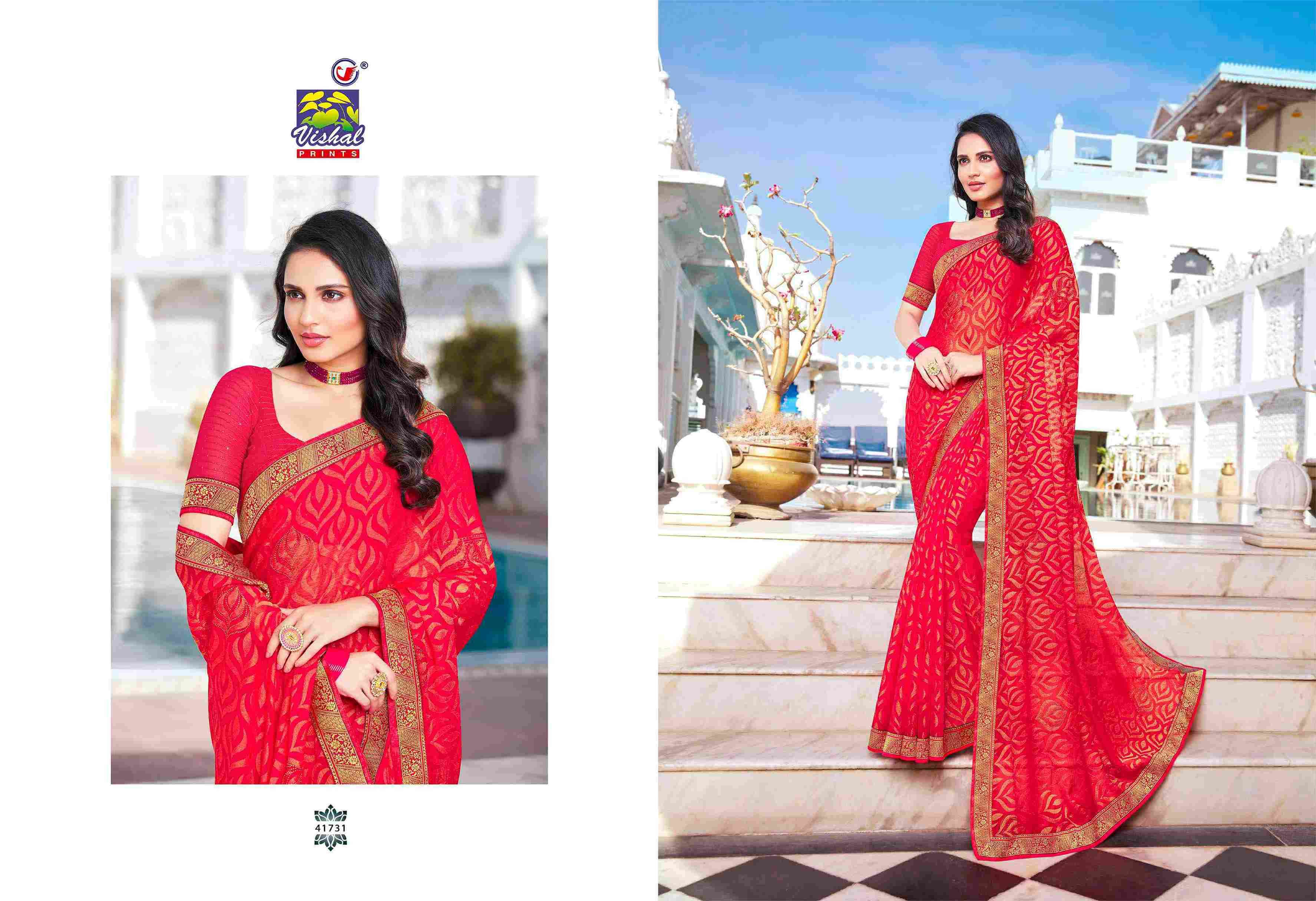 NIMRAT VOL-2 BY VISHAL PRINTS 41724 TO 41735 SERIES INDIAN TRADITIONAL WEAR COLLECTION BEAUTIFUL STYLISH FANCY COLORFUL PARTY WEAR & OCCASIONAL WEAR FANCY SAREES AT WHOLESALE PRICE
