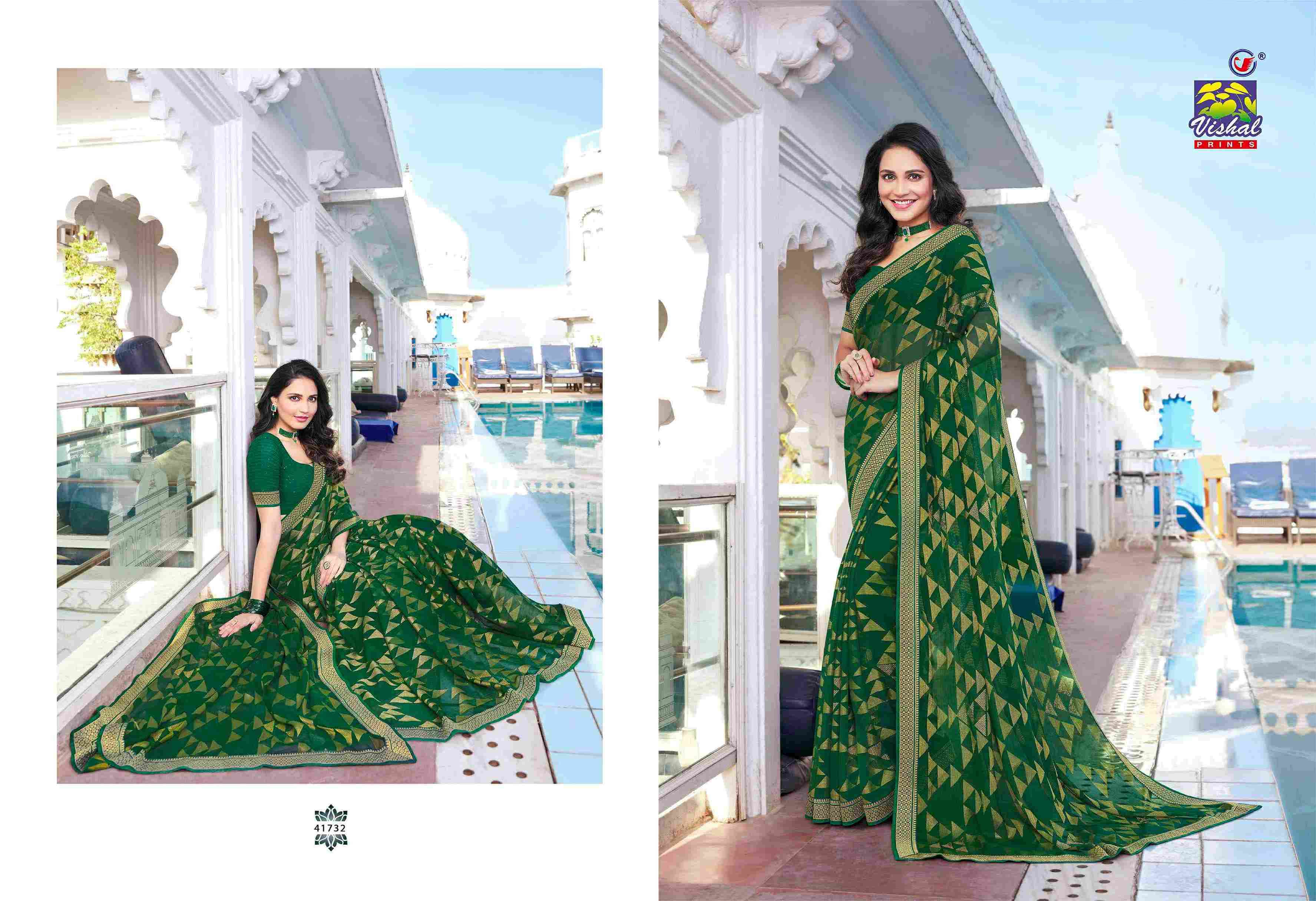 NIMRAT VOL-2 BY VISHAL PRINTS 41724 TO 41735 SERIES INDIAN TRADITIONAL WEAR COLLECTION BEAUTIFUL STYLISH FANCY COLORFUL PARTY WEAR & OCCASIONAL WEAR FANCY SAREES AT WHOLESALE PRICE