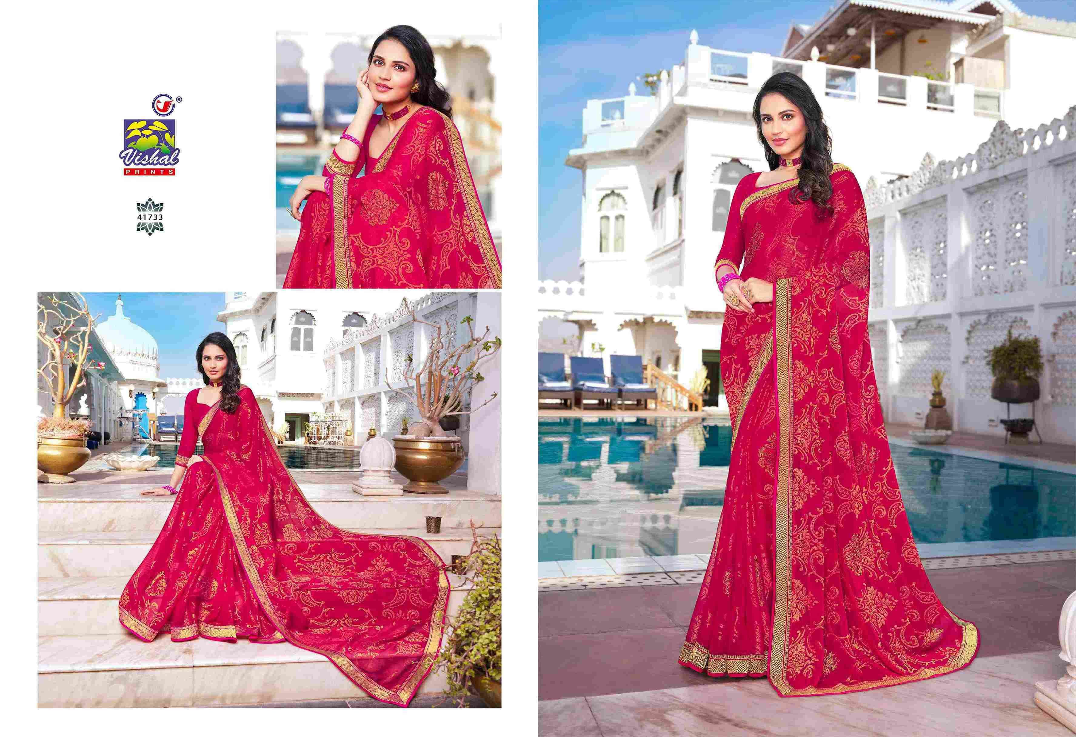 NIMRAT VOL-2 BY VISHAL PRINTS 41724 TO 41735 SERIES INDIAN TRADITIONAL WEAR COLLECTION BEAUTIFUL STYLISH FANCY COLORFUL PARTY WEAR & OCCASIONAL WEAR FANCY SAREES AT WHOLESALE PRICE