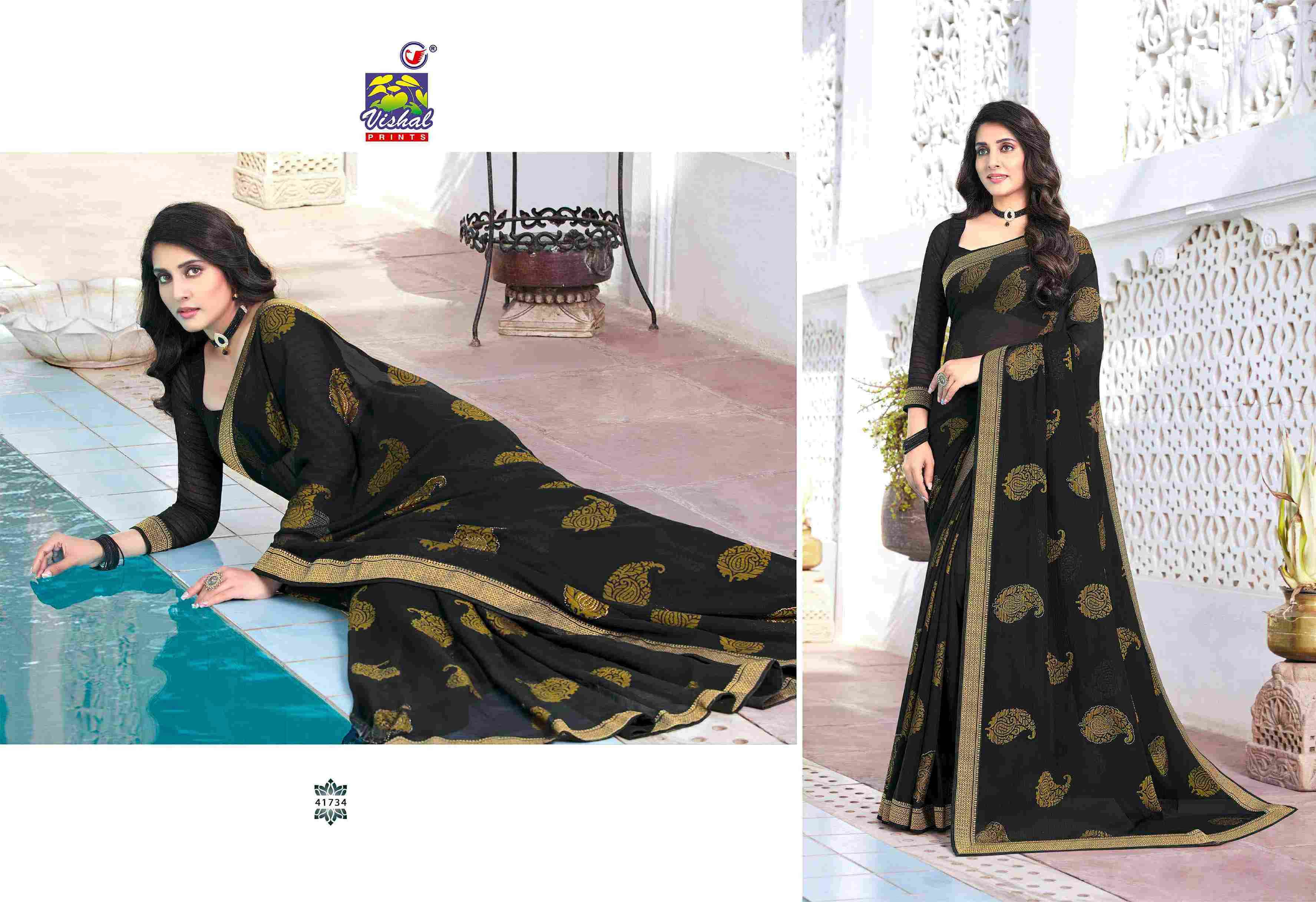 NIMRAT VOL-2 BY VISHAL PRINTS 41724 TO 41735 SERIES INDIAN TRADITIONAL WEAR COLLECTION BEAUTIFUL STYLISH FANCY COLORFUL PARTY WEAR & OCCASIONAL WEAR FANCY SAREES AT WHOLESALE PRICE