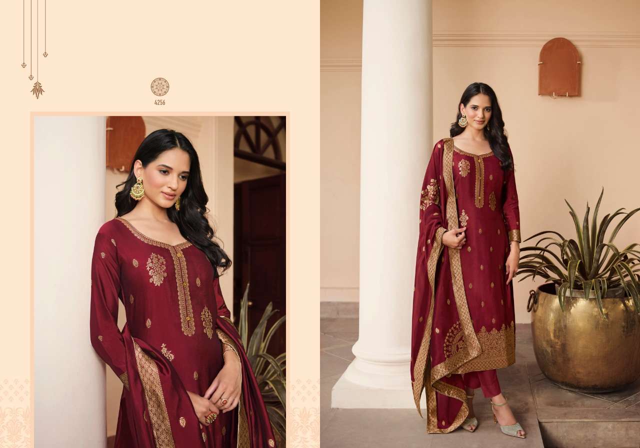 SILKY VOL-2 BY CHARMY 4251 TO 4256 SERIES BEAUTIFUL SUITS COLORFUL STYLISH FANCY CASUAL WEAR & ETHNIC WEAR BEMBERG SILK DRESSES AT WHOLESALE PRICE