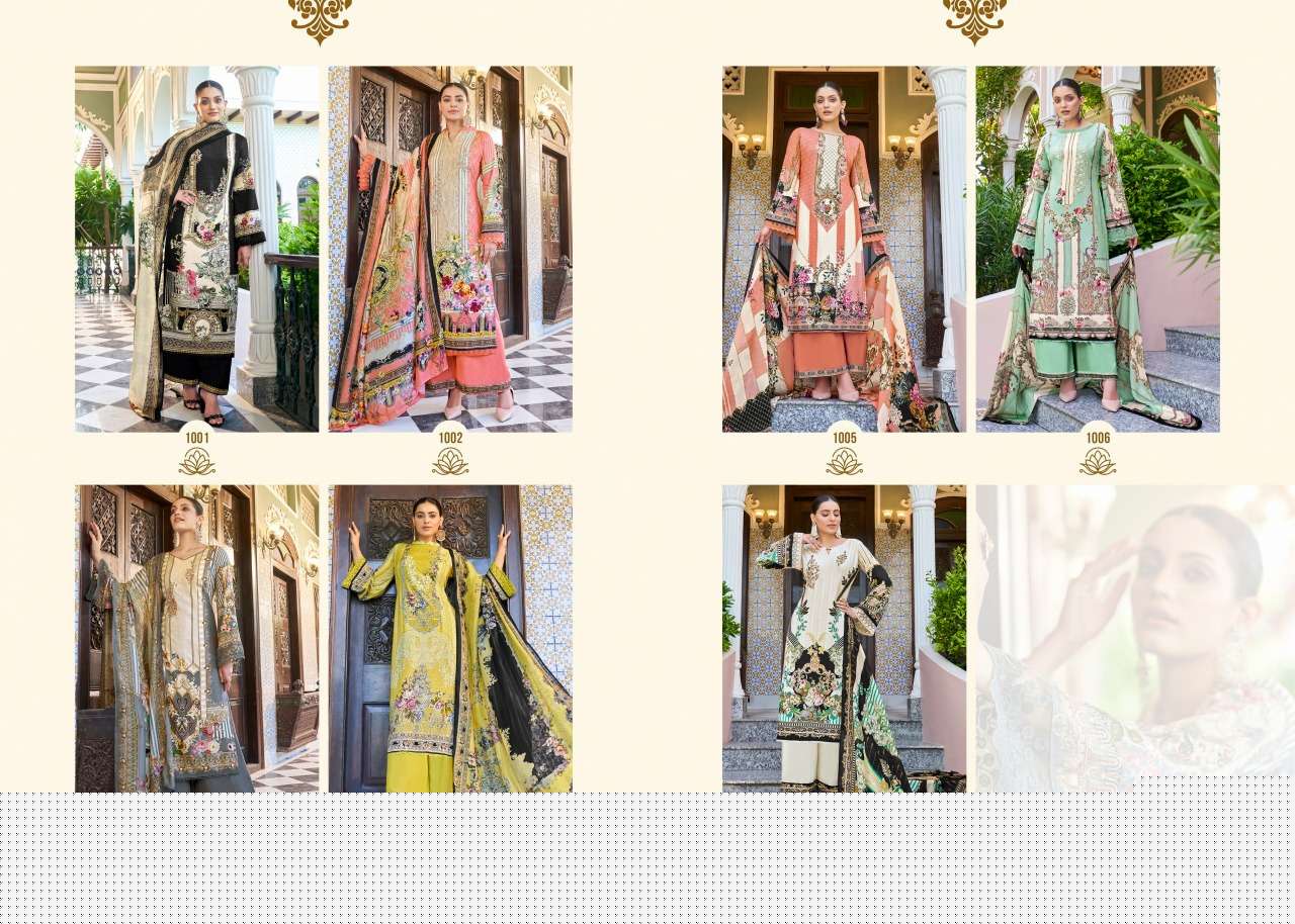 BAGH-E-GULSHAN BY NOORIE ARTS 1001 TO 1007 SERIES BEAUTIFUL STYLISH SUITS FANCY COLORFUL CASUAL WEAR & ETHNIC WEAR & READY TO WEAR PURE COTTON PRINTED DRESSES AT WHOLESALE PRICE