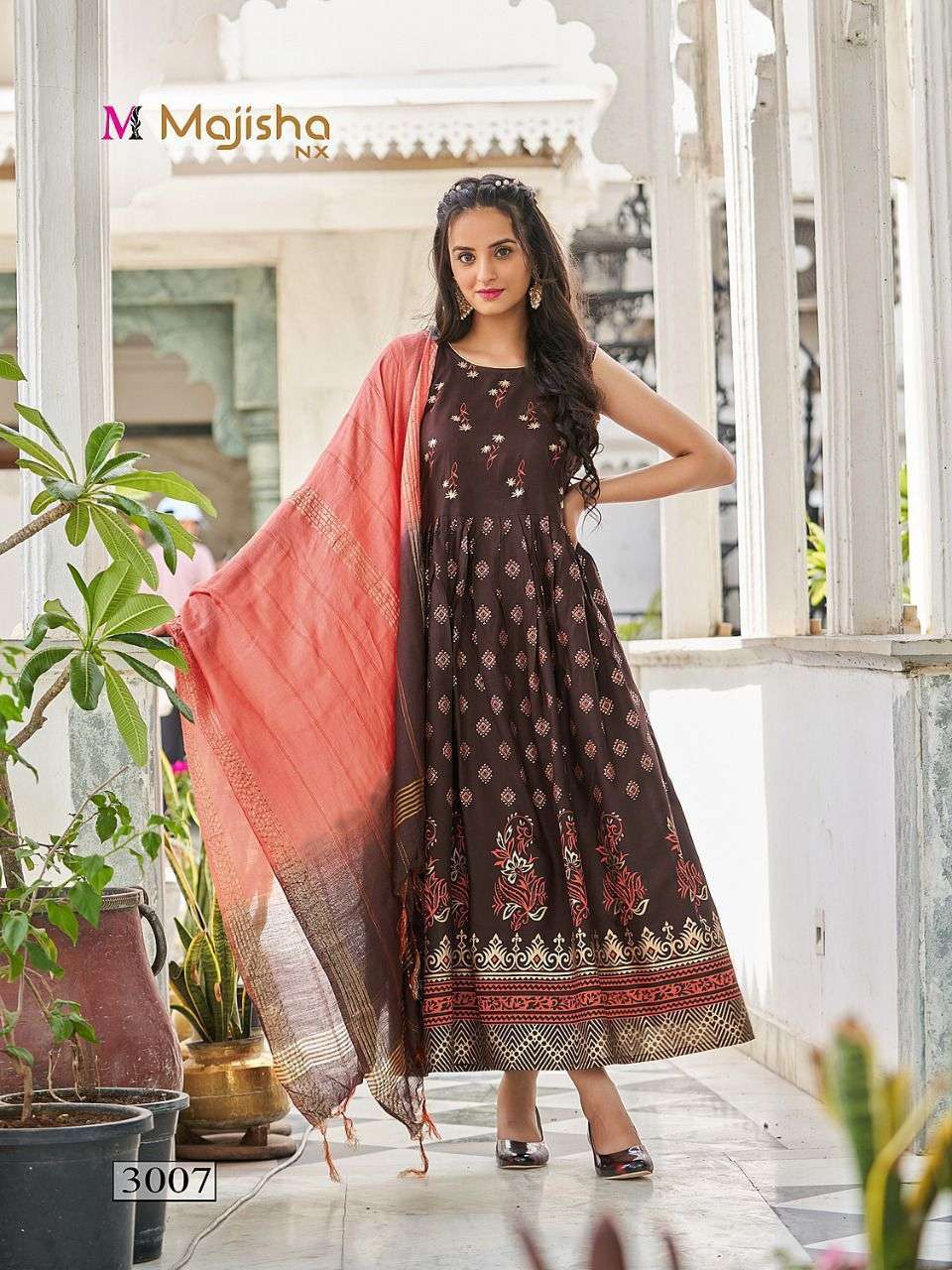 PANKH VOL-3 BY MAJISHA NX 3001 TO 3010 SERIES BEAUTIFUL STYLISH FANCY COLORFUL CASUAL WEAR & ETHNIC WEAR RAYON FOIL GOWNS WITH DUPATTA AT WHOLESALE PRICE