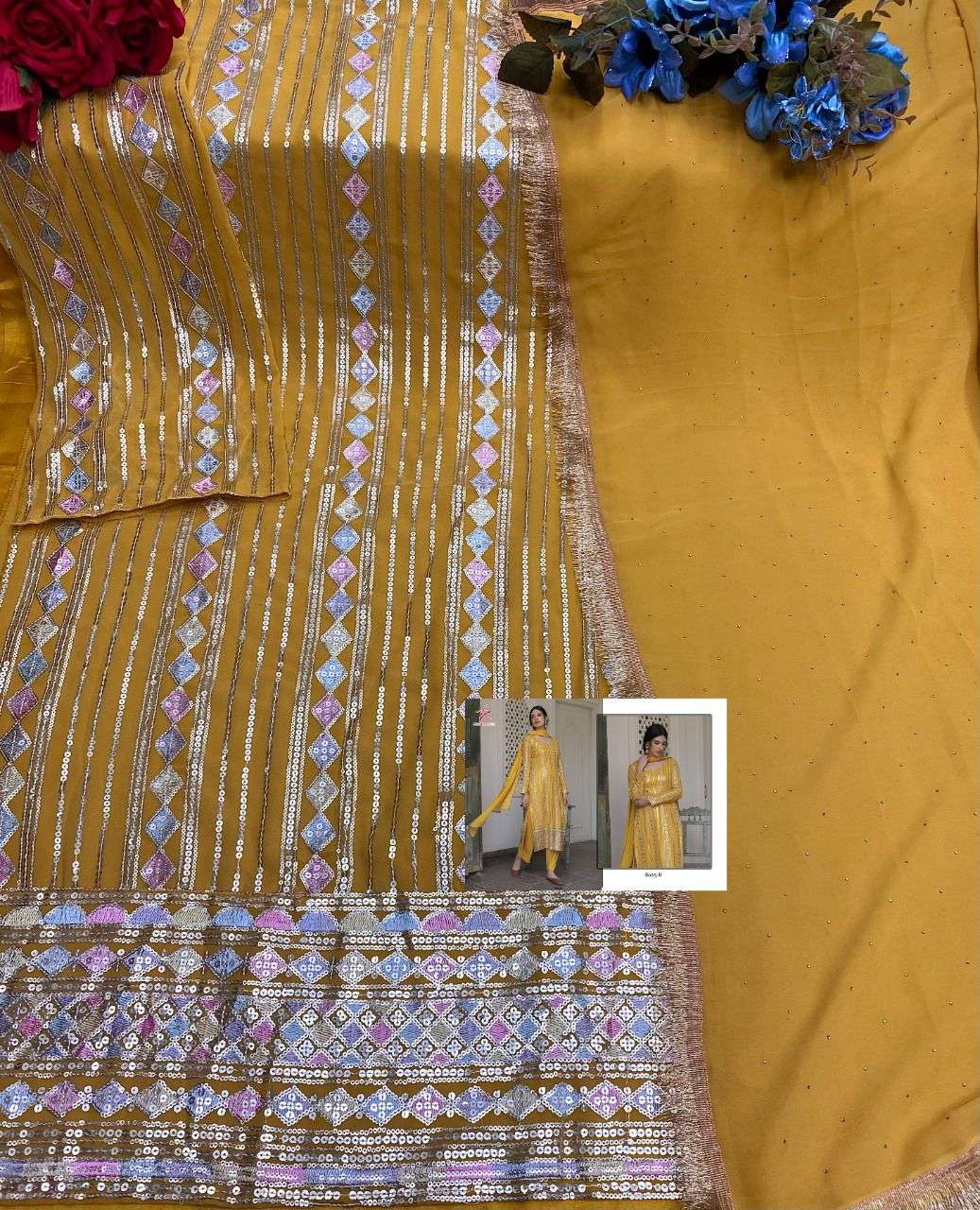 Mishaal 8025 Colours By Mishaal Fab 8025-A To 8025-F Series Beautiful Pakistani Suits Stylish Colorful Fancy Casual Wear & Ethnic Wear Heavy Georgette Embroidered Dresses At Wholesale Price
