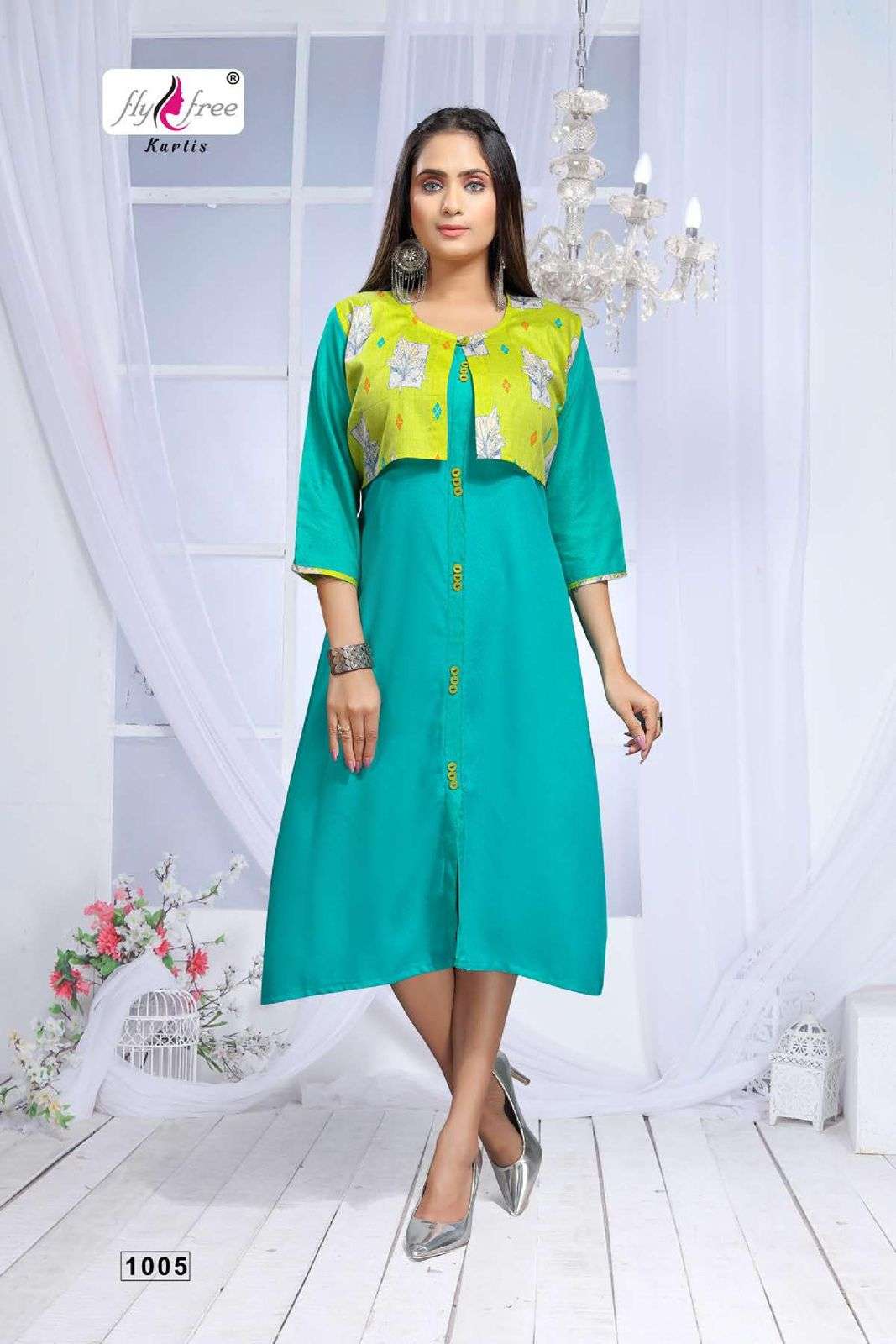 KITTY PARTY VOL-2 BY FLY FREE 1001 TO 1008 SERIES DESIGNER STYLISH FANCY COLORFUL BEAUTIFUL PARTY WEAR & ETHNIC WEAR COLLECTION HEAVY RAYON KURTIS AT WHOLESALE PRICE