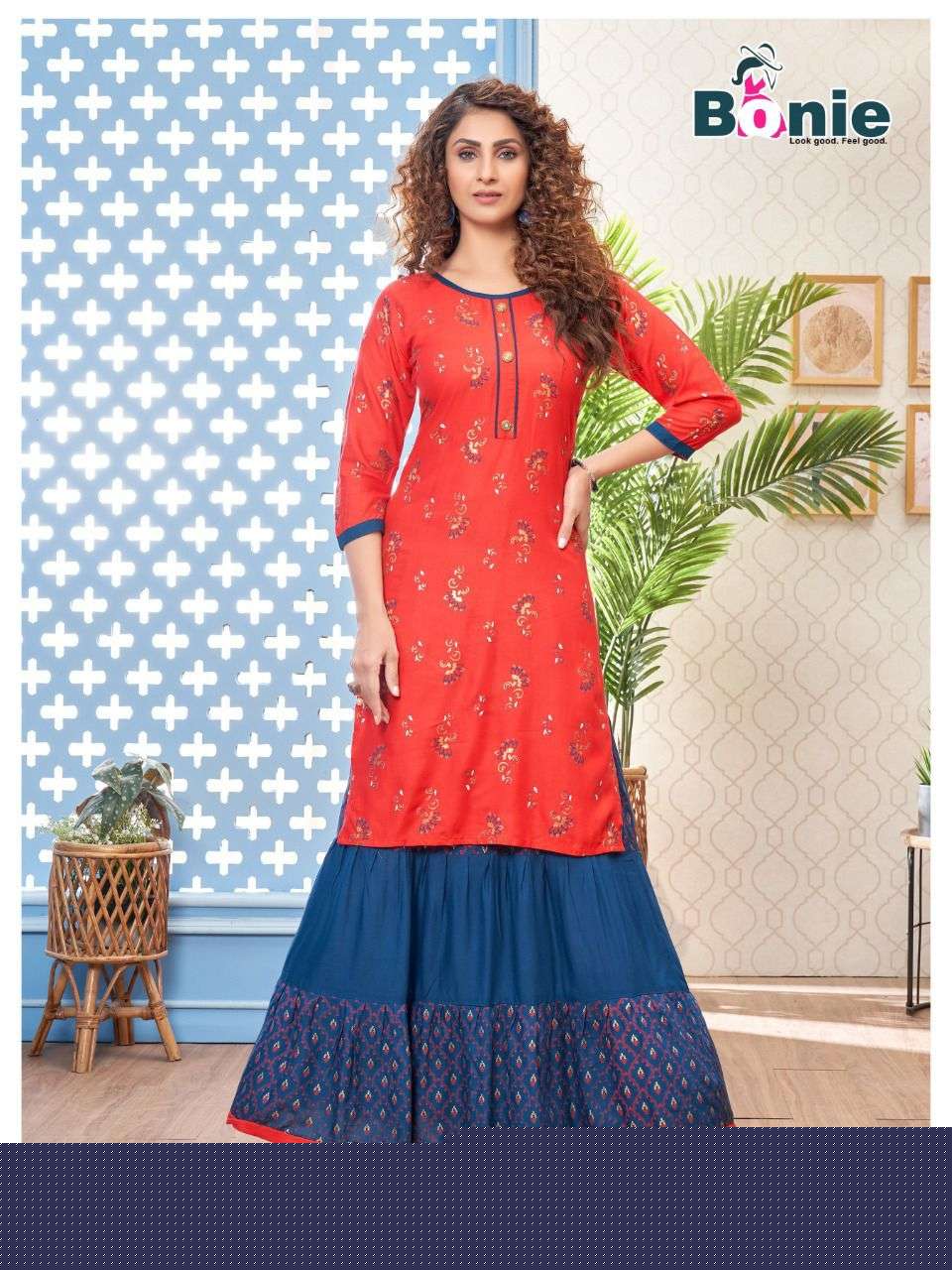 FIANA VOL-8 BY BONIE 8001 TO 8008 SERIES DESIGNER STYLISH FANCY COLORFUL BEAUTIFUL PARTY WEAR & ETHNIC WEAR COLLECTION PURE RAYON KURTIS AT WHOLESALE PRICE