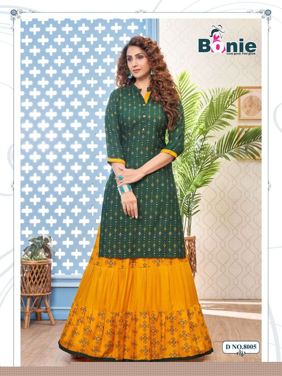 FIANA VOL-8 BY BONIE 8001 TO 8008 SERIES DESIGNER STYLISH FANCY COLORFUL BEAUTIFUL PARTY WEAR & ETHNIC WEAR COLLECTION PURE RAYON KURTIS AT WHOLESALE PRICE