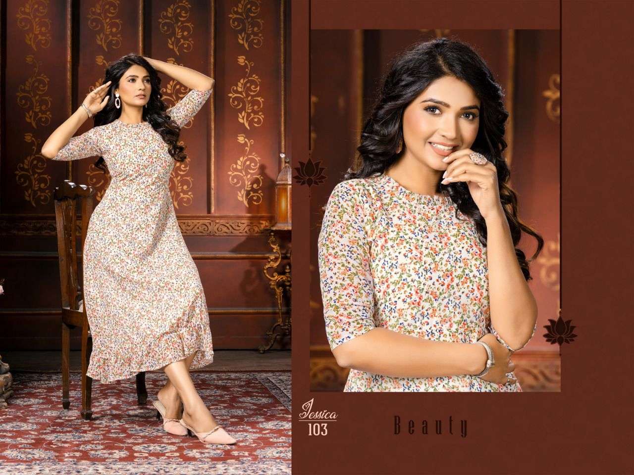 JESSICA BY KAAMIRI 101 TO 106 SERIES DESIGNER STYLISH FANCY COLORFUL BEAUTIFUL PARTY WEAR & ETHNIC WEAR COLLECTION HEAVY GEORGETTE KURTIS AT WHOLESALE PRICE