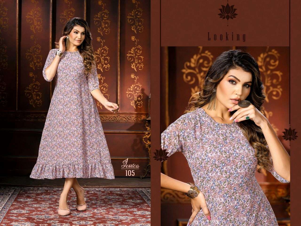 JESSICA BY KAAMIRI 101 TO 106 SERIES DESIGNER STYLISH FANCY COLORFUL BEAUTIFUL PARTY WEAR & ETHNIC WEAR COLLECTION HEAVY GEORGETTE KURTIS AT WHOLESALE PRICE