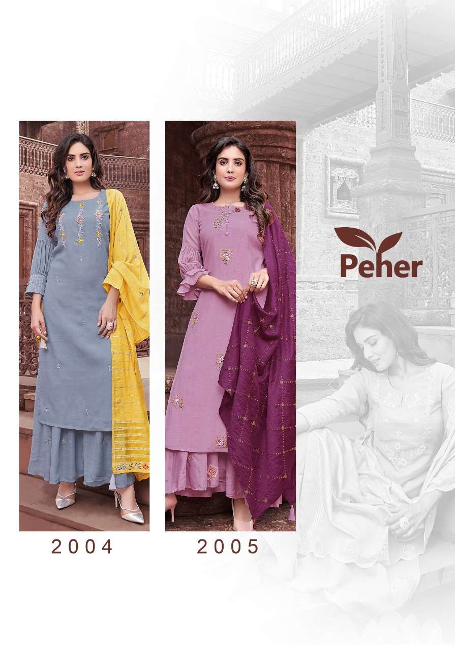 MANUSHI BY PEHER 2001 TO 2005 SERIES BEAUTIFUL SHARARA SUITS COLORFUL STYLISH FANCY CASUAL WEAR & ETHNIC WEAR LINEN VISCOSE DRESSES AT WHOLESALE PRICE