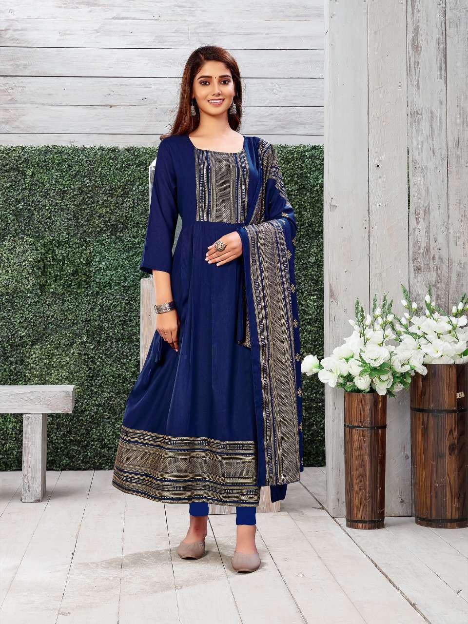 MORNI BY JINESH NX 1001 TO 1008 SERIES BEAUTIFUL STYLISH FANCY COLORFUL CASUAL WEAR & ETHNIC WEAR RAYON PRINT GOWNS WITH DUPATTA AT WHOLESALE PRICE