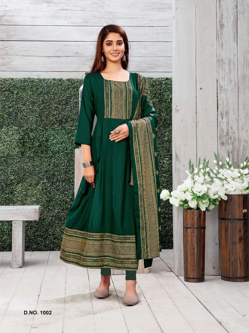 MORNI BY JINESH NX 1001 TO 1008 SERIES BEAUTIFUL STYLISH FANCY COLORFUL CASUAL WEAR & ETHNIC WEAR RAYON PRINT GOWNS WITH DUPATTA AT WHOLESALE PRICE