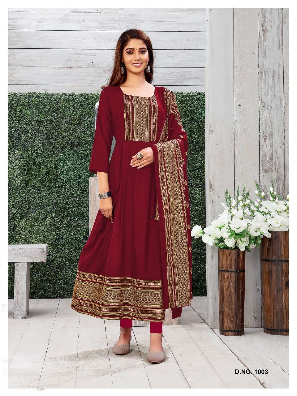MORNI BY JINESH NX 1001 TO 1008 SERIES BEAUTIFUL STYLISH FANCY COLORFUL CASUAL WEAR & ETHNIC WEAR RAYON PRINT GOWNS WITH DUPATTA AT WHOLESALE PRICE